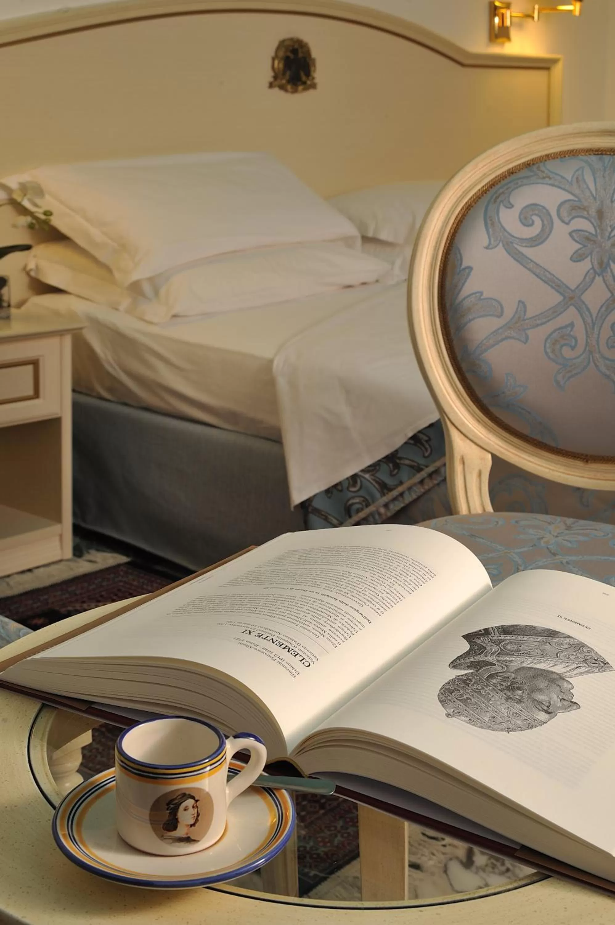 Decorative detail, Bed in Albergo Hotel Raffaello