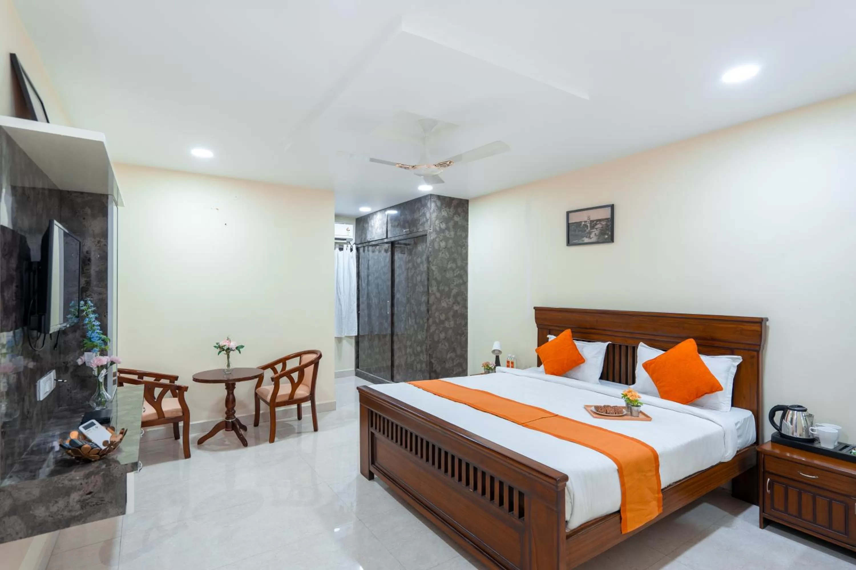 Bedroom, Bed in Hotel Voila Atnest Suites Kokapet, Business Hotel
