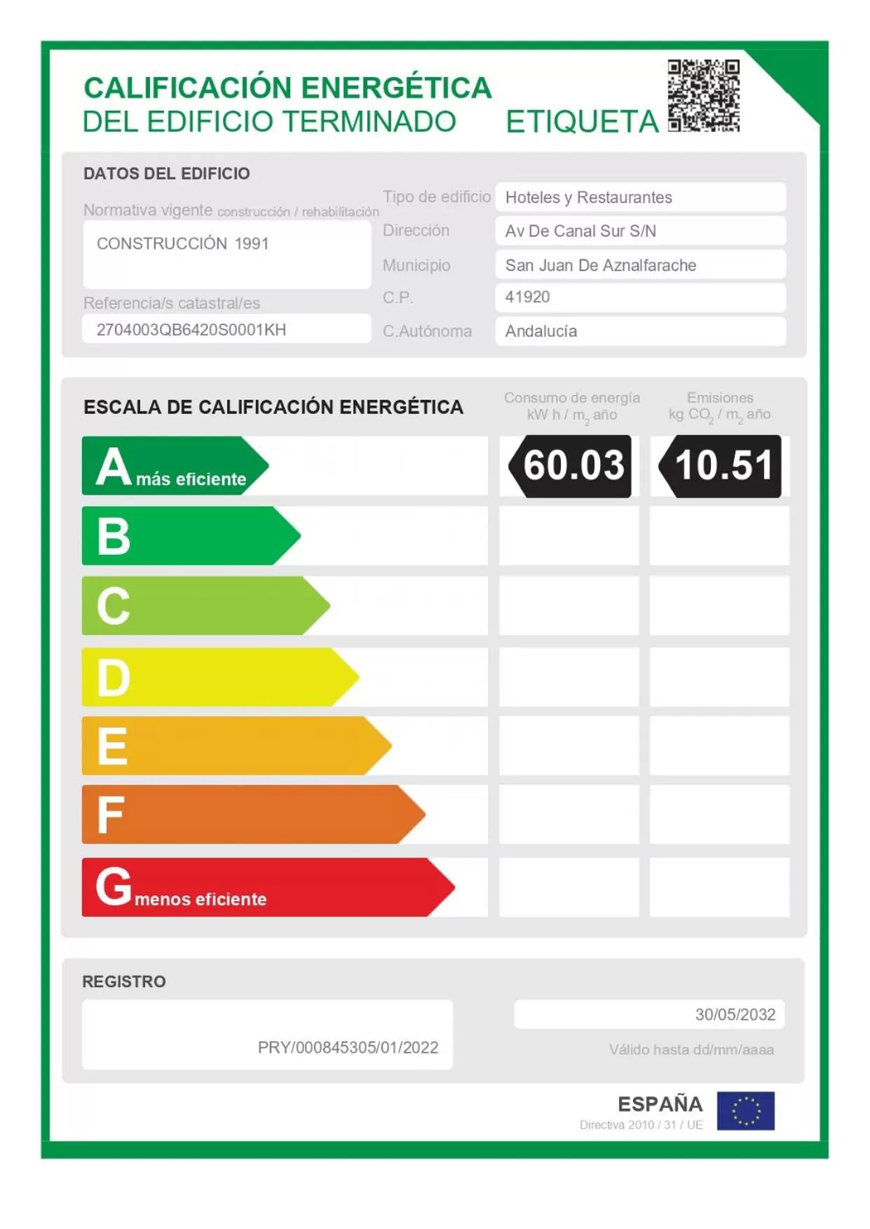 Certificate/Award in Ilunion Alcora Sevilla