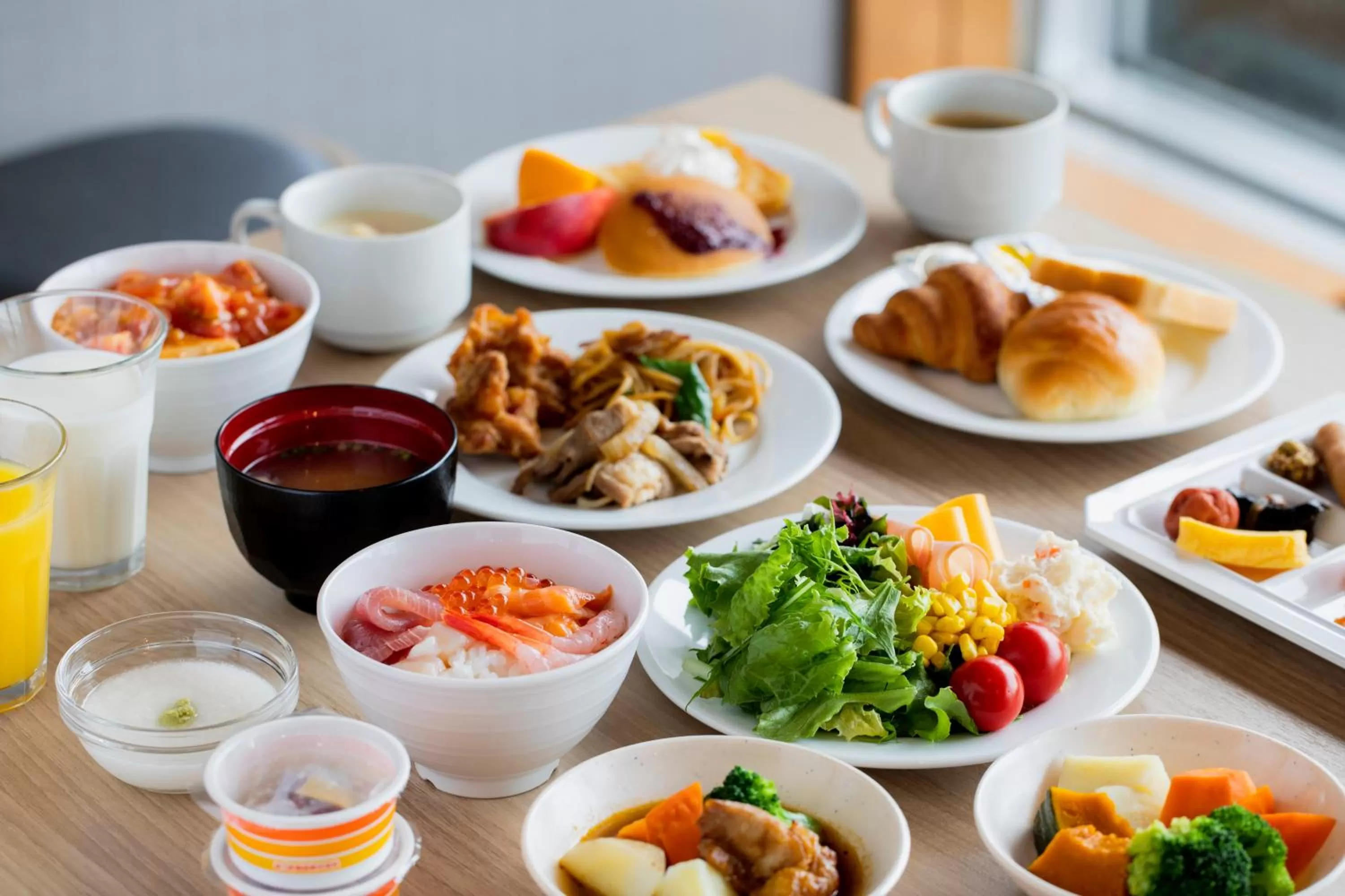 Buffet breakfast in Hotel Wing International Asahikawa Ekimae