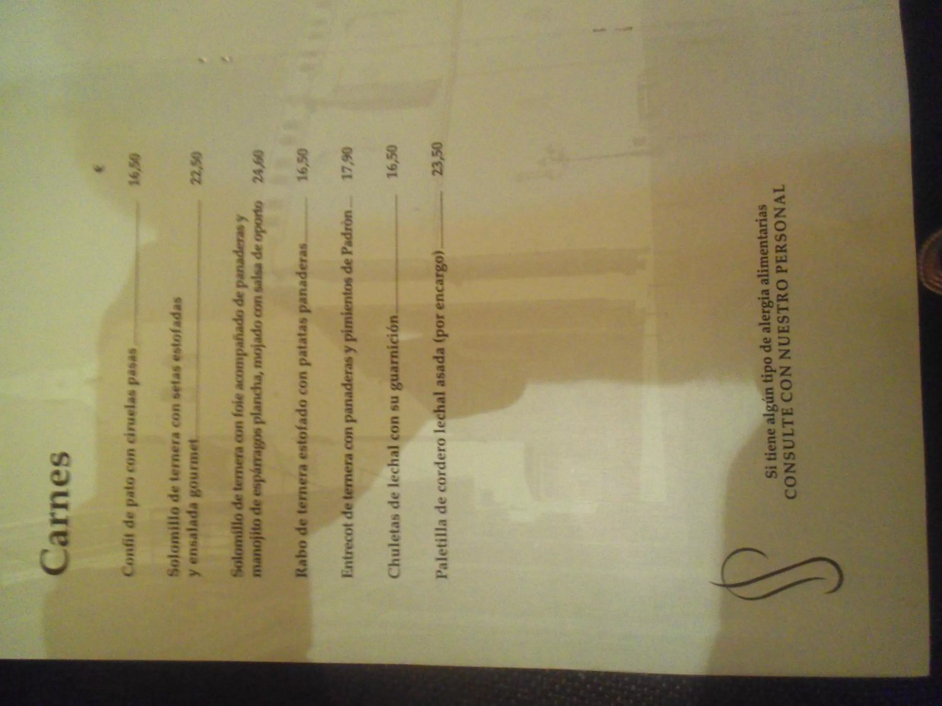 Meals in Hostal Los Galgos