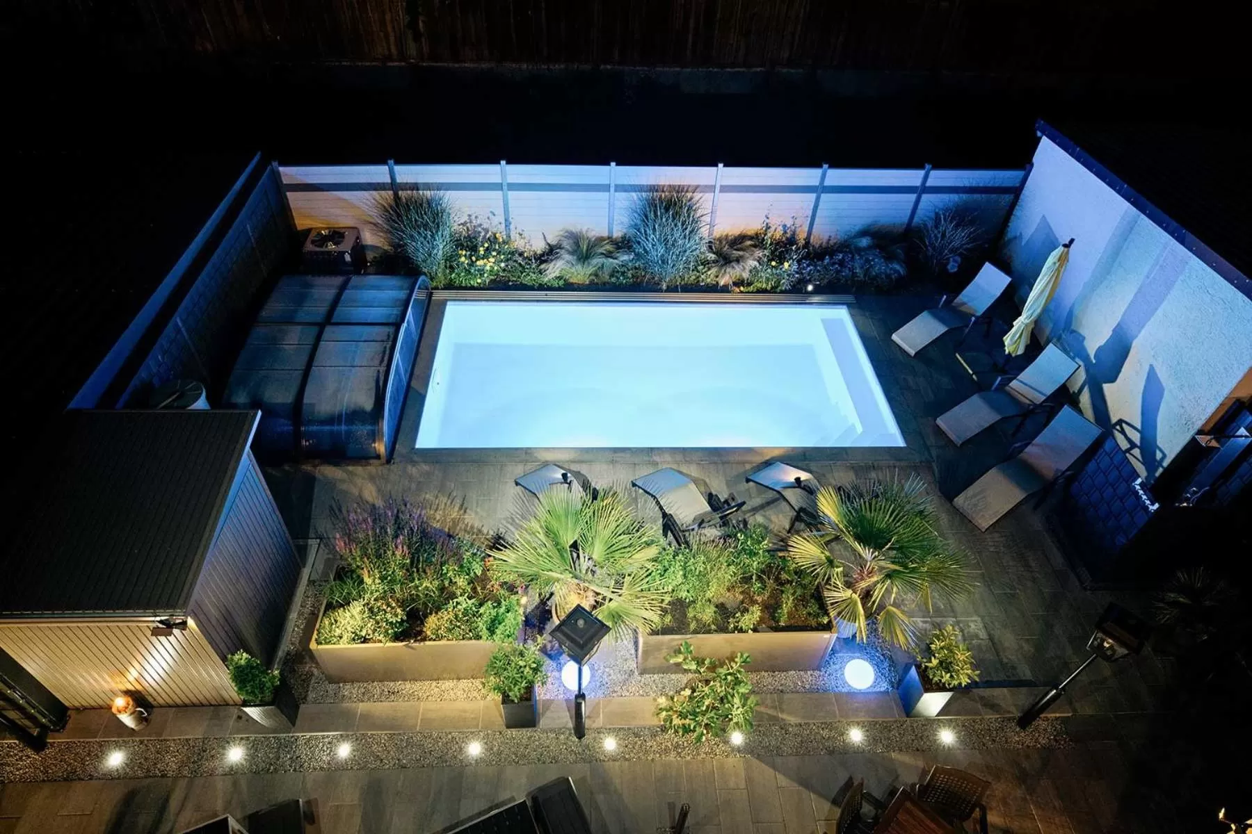 Night, Pool View in Hotel Park Cafe Reichl