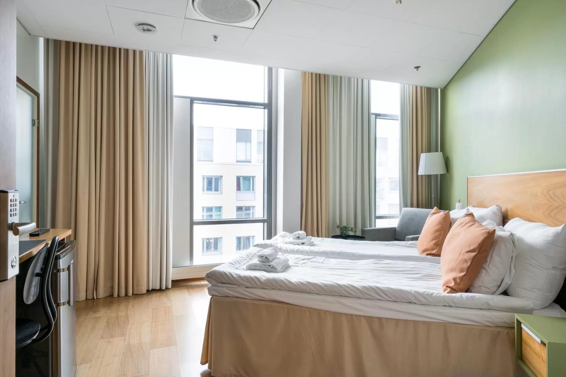 Bed in Hiisi Hotel Helsinki Jätkäsaari