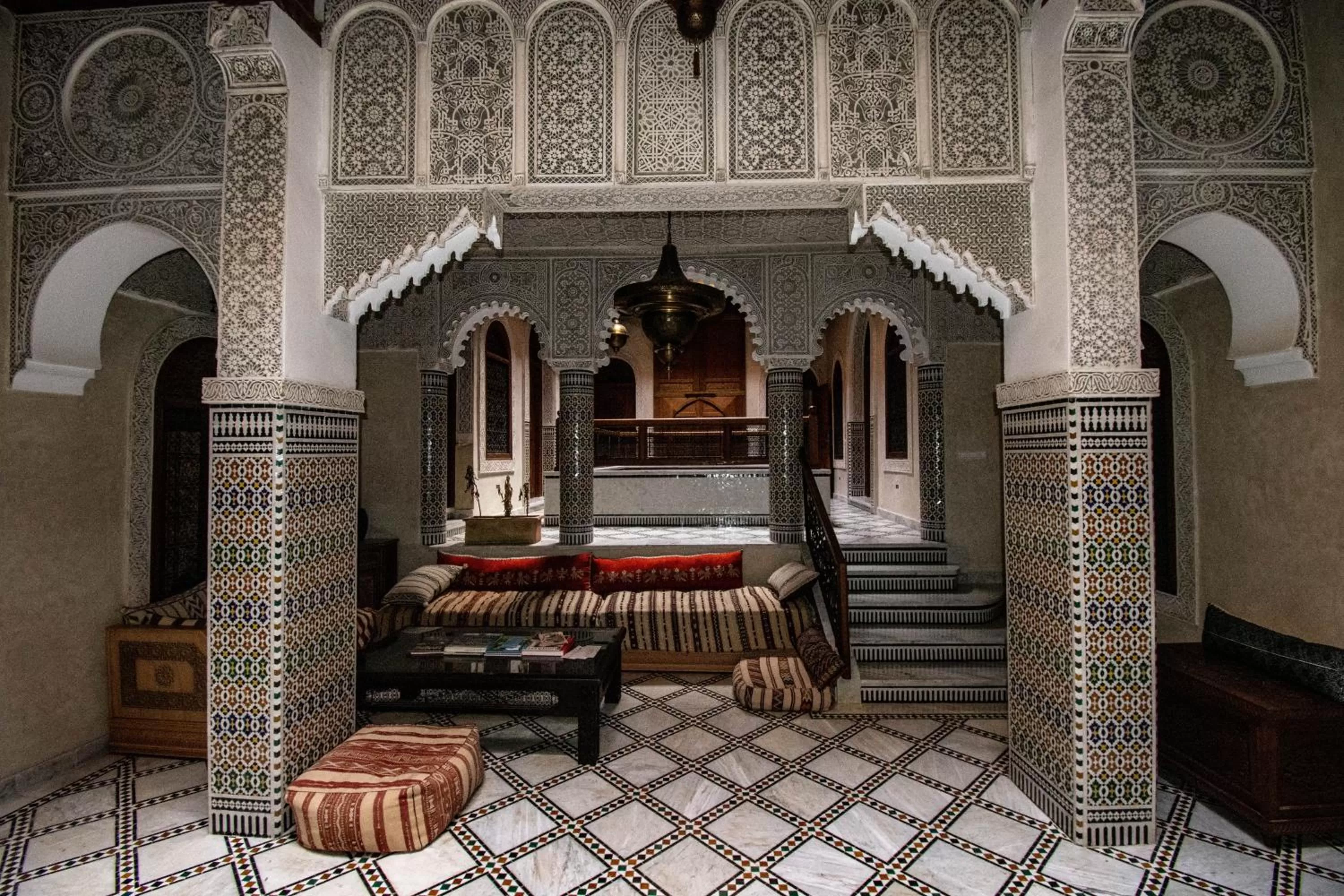 Living room, Bed in Riad le petit ksar