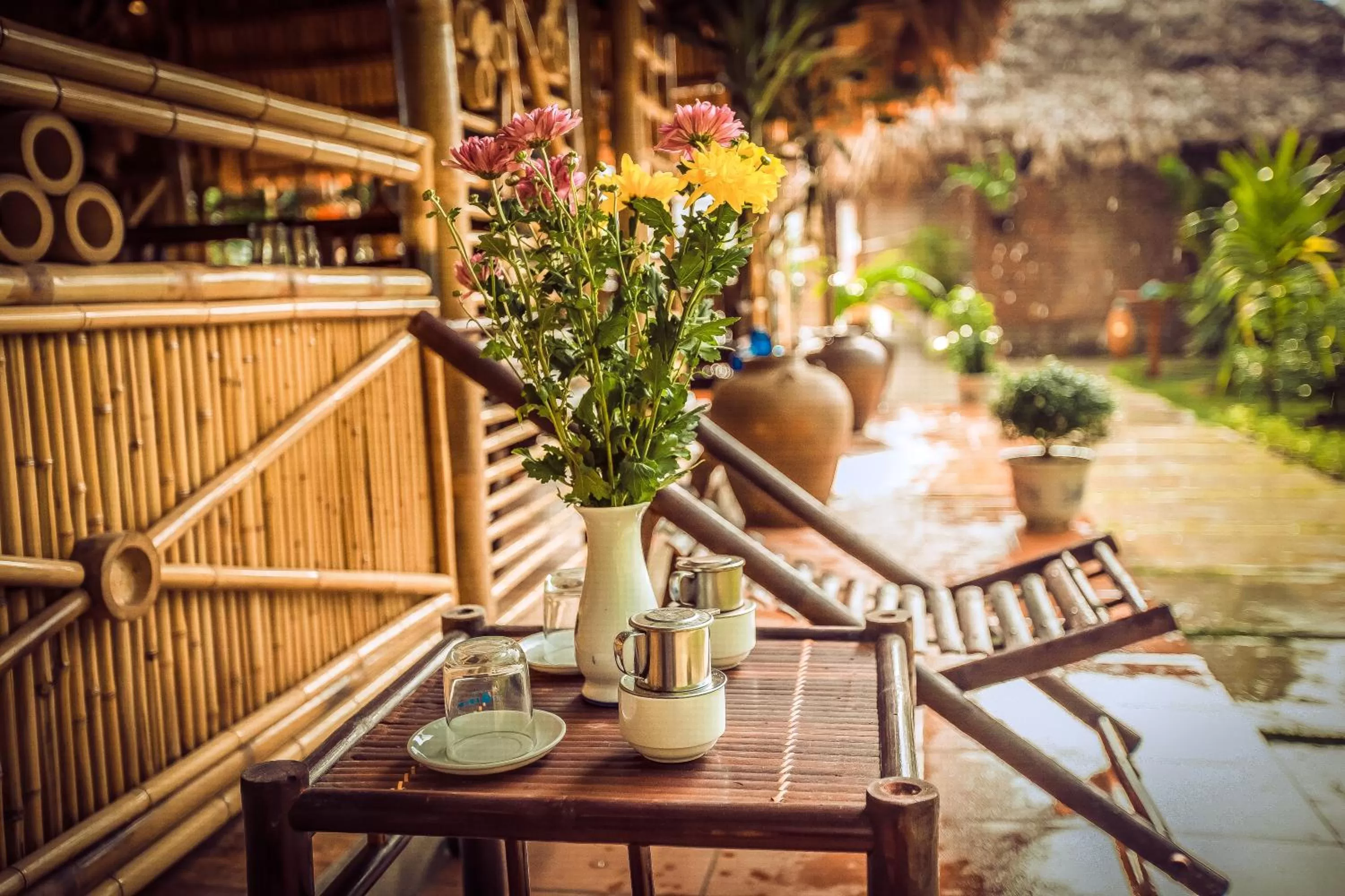 Patio in Tam Coc Rice Fields Resort