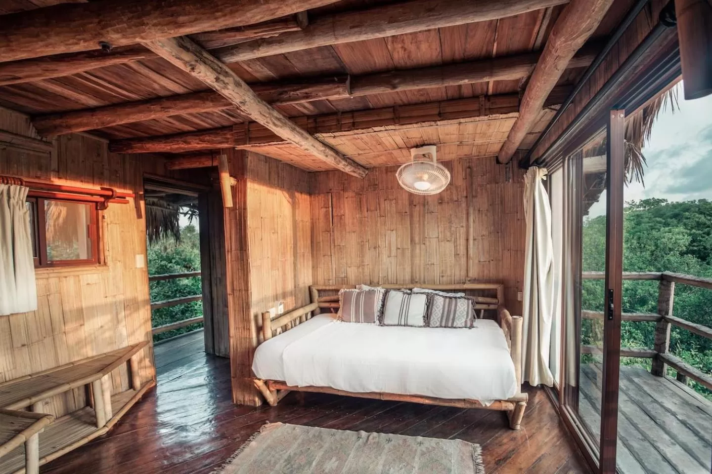 Bed in Hidden Treehouse Tulum Eco-Hotel