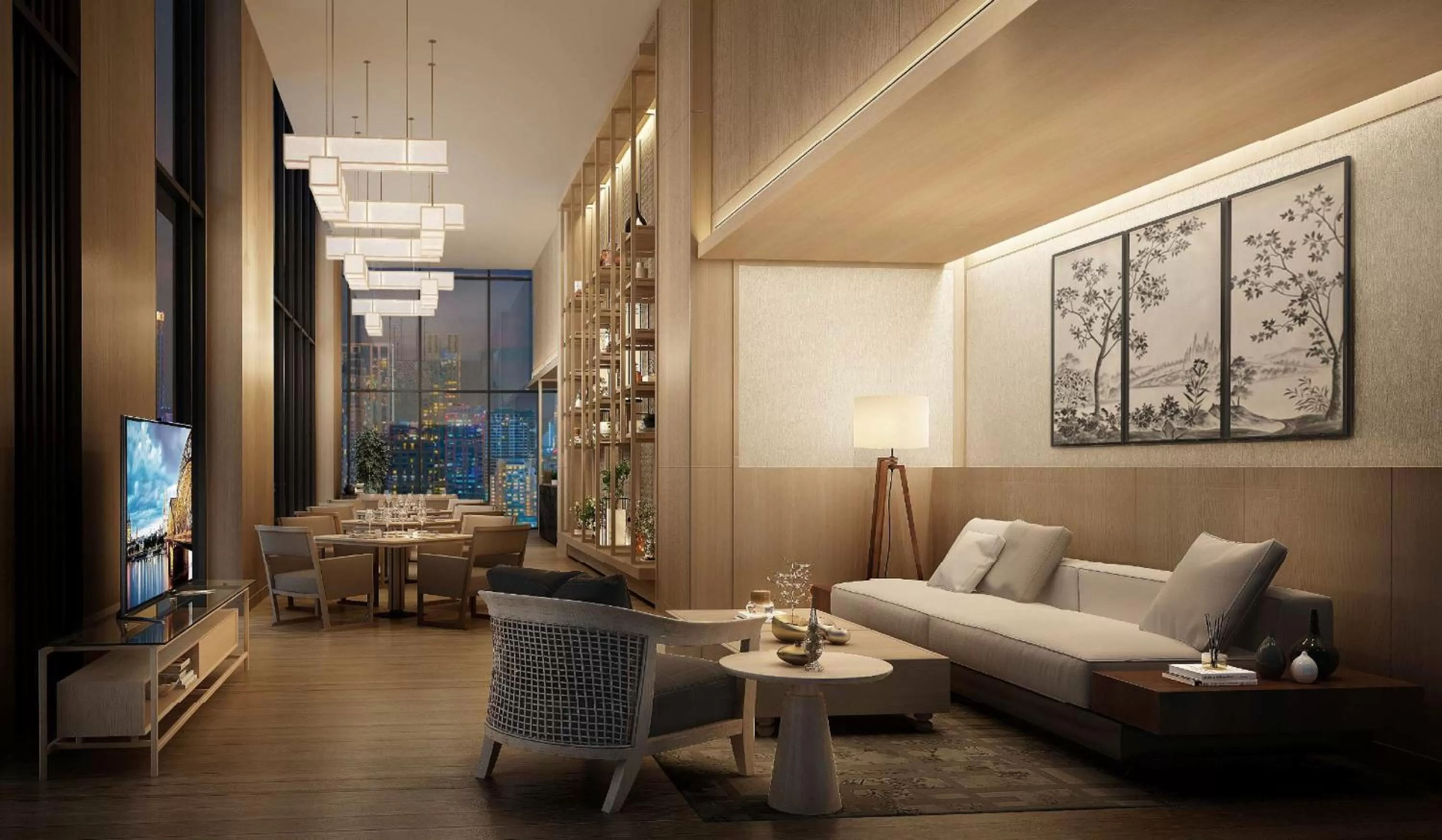 Lounge or bar in Oakwood Suites Bangkok