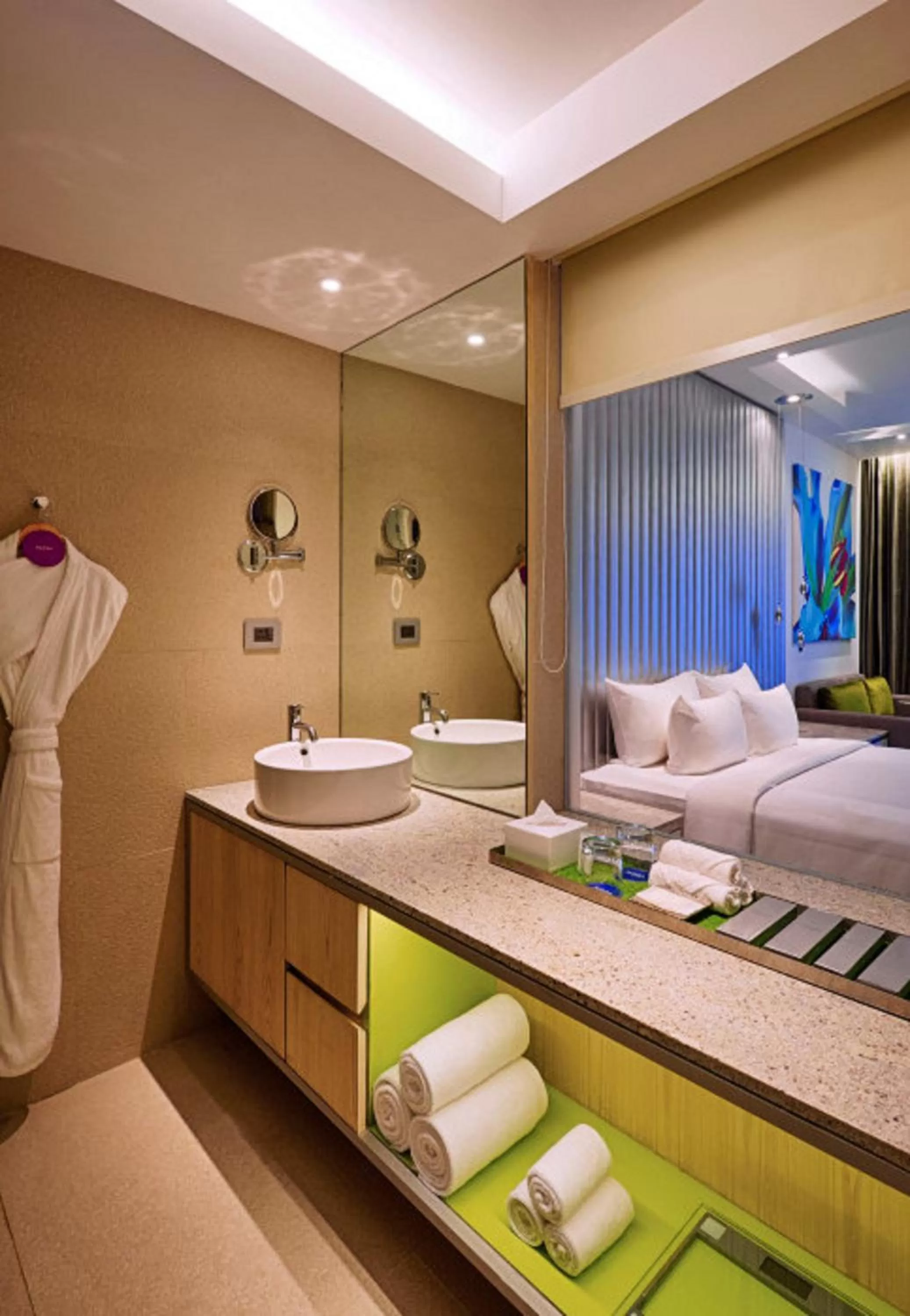 Bathroom, Bed in Avasa Hotel