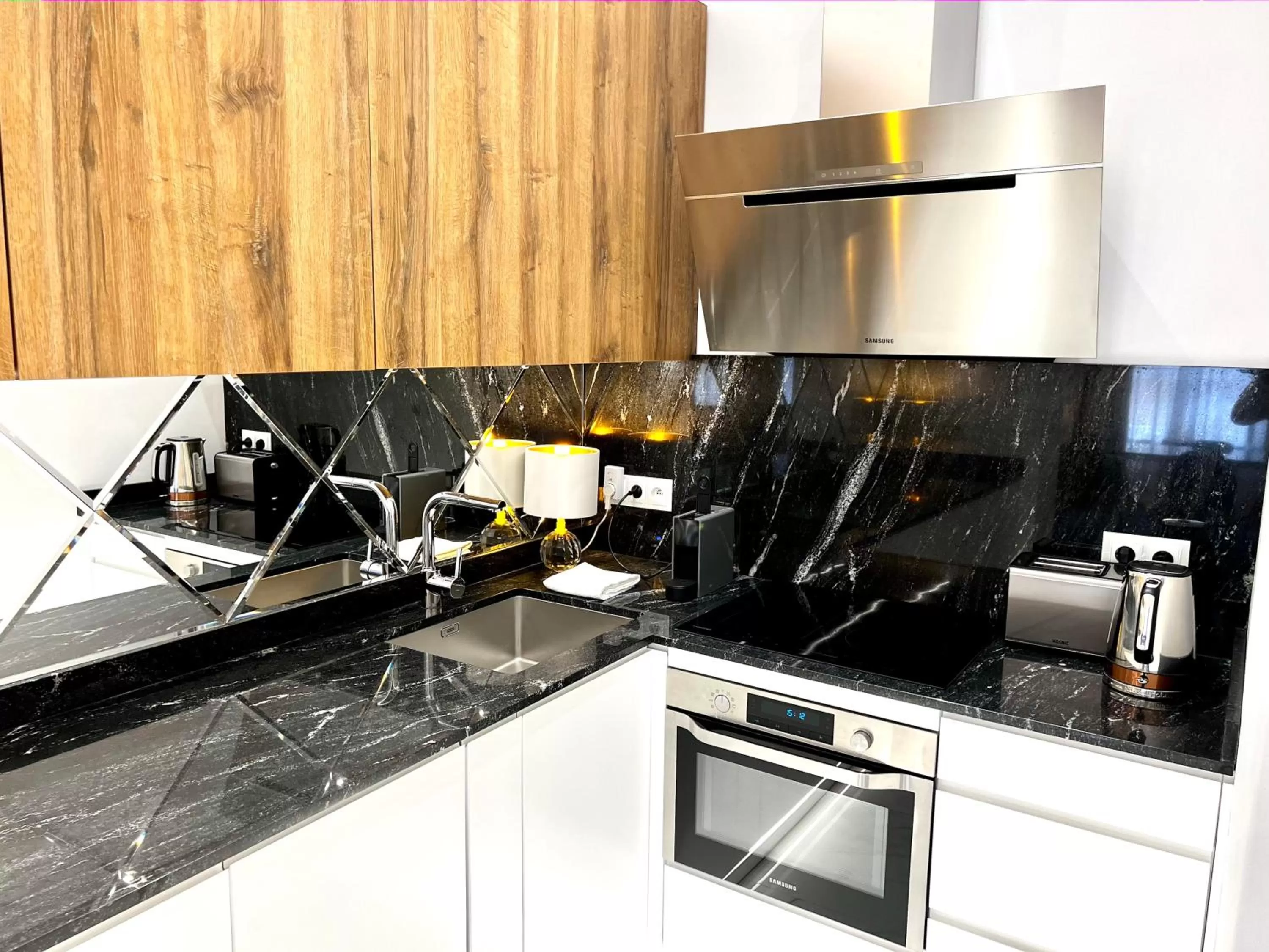 Kitchen or kitchenette in Luxury Apartments MONDRIAN Market Square III