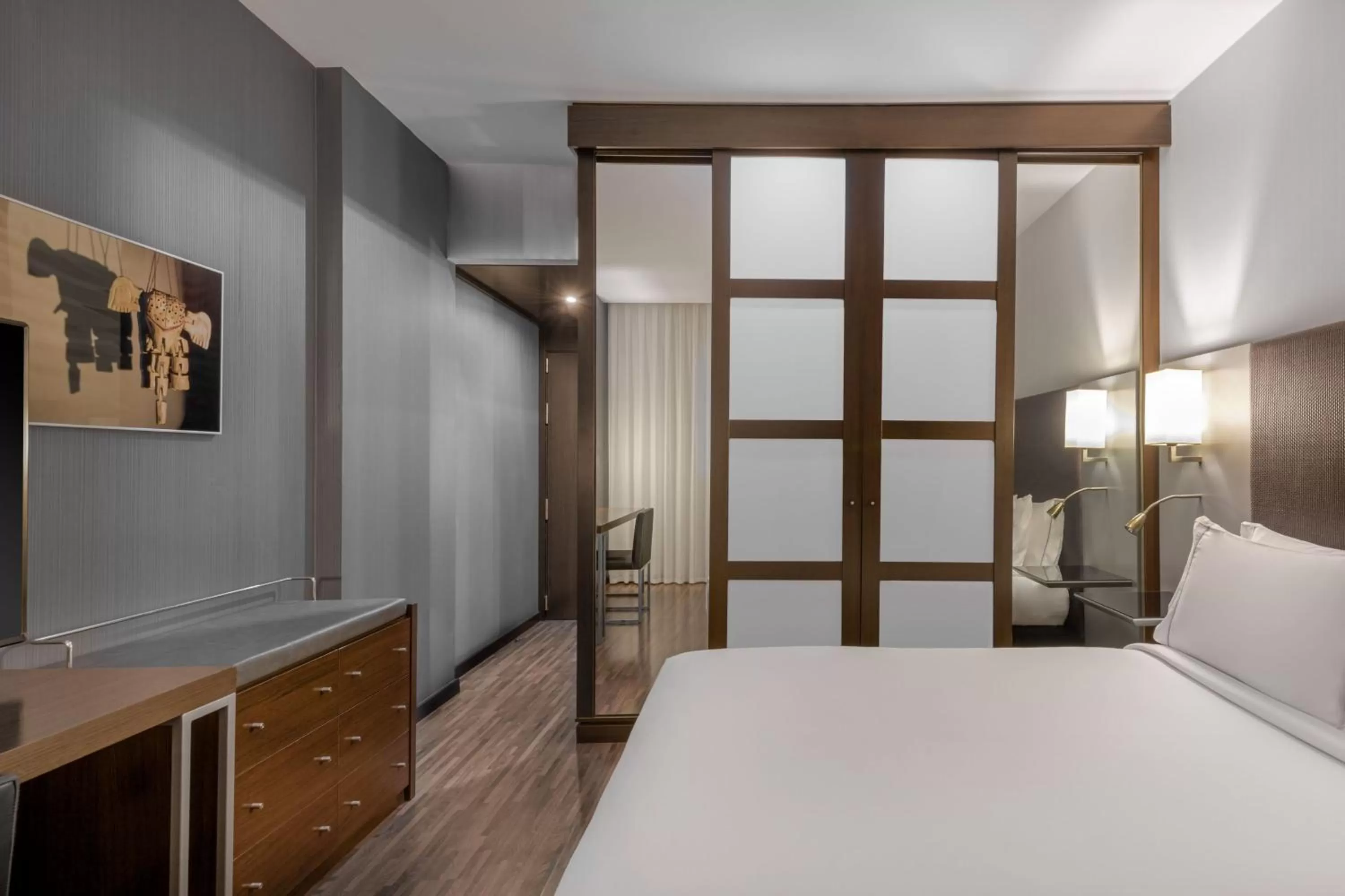 Photo of the whole room, Bed in AC Hotel by Marriott Madrid Airport