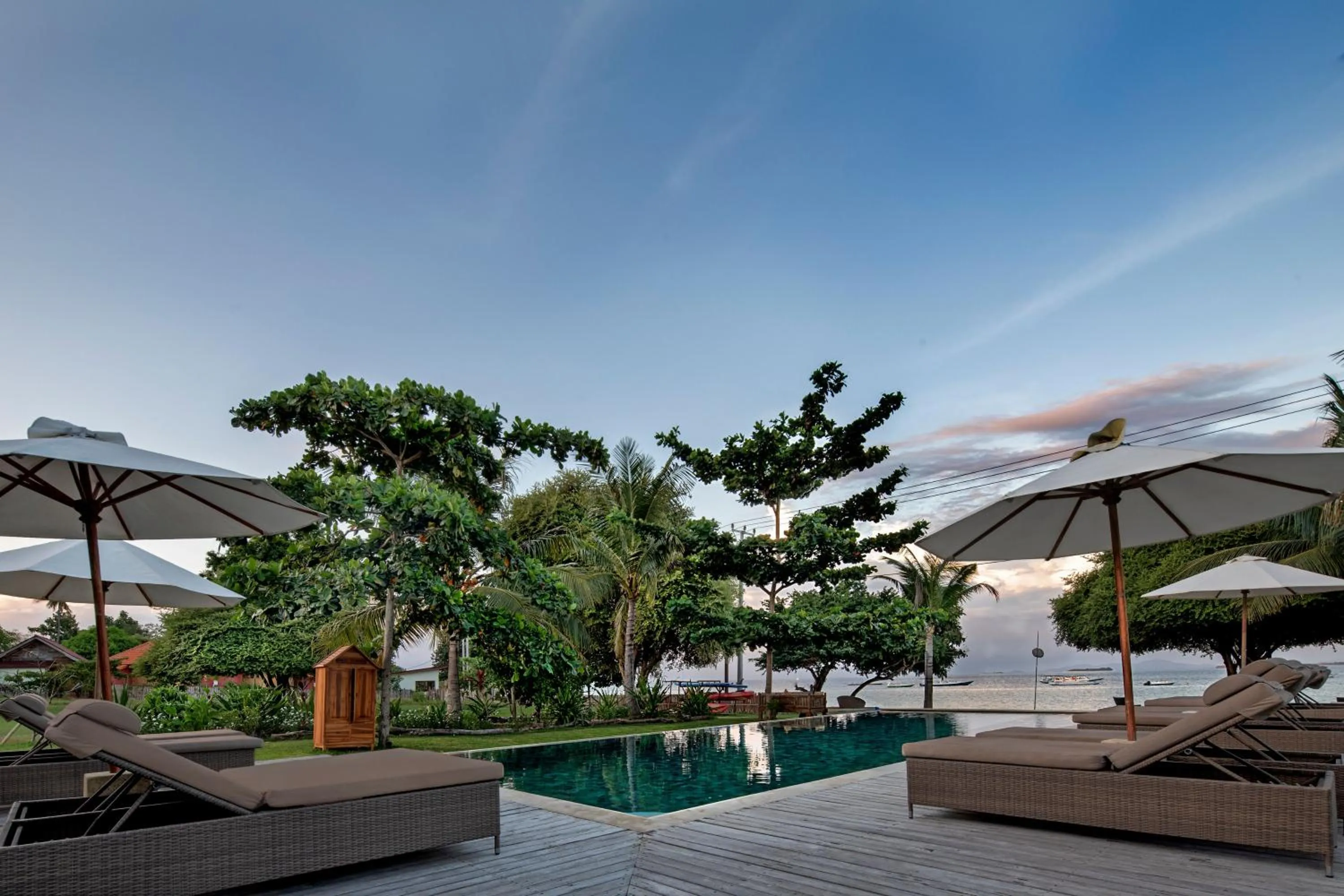 Pool view in Kokomo Resort Gili Gede