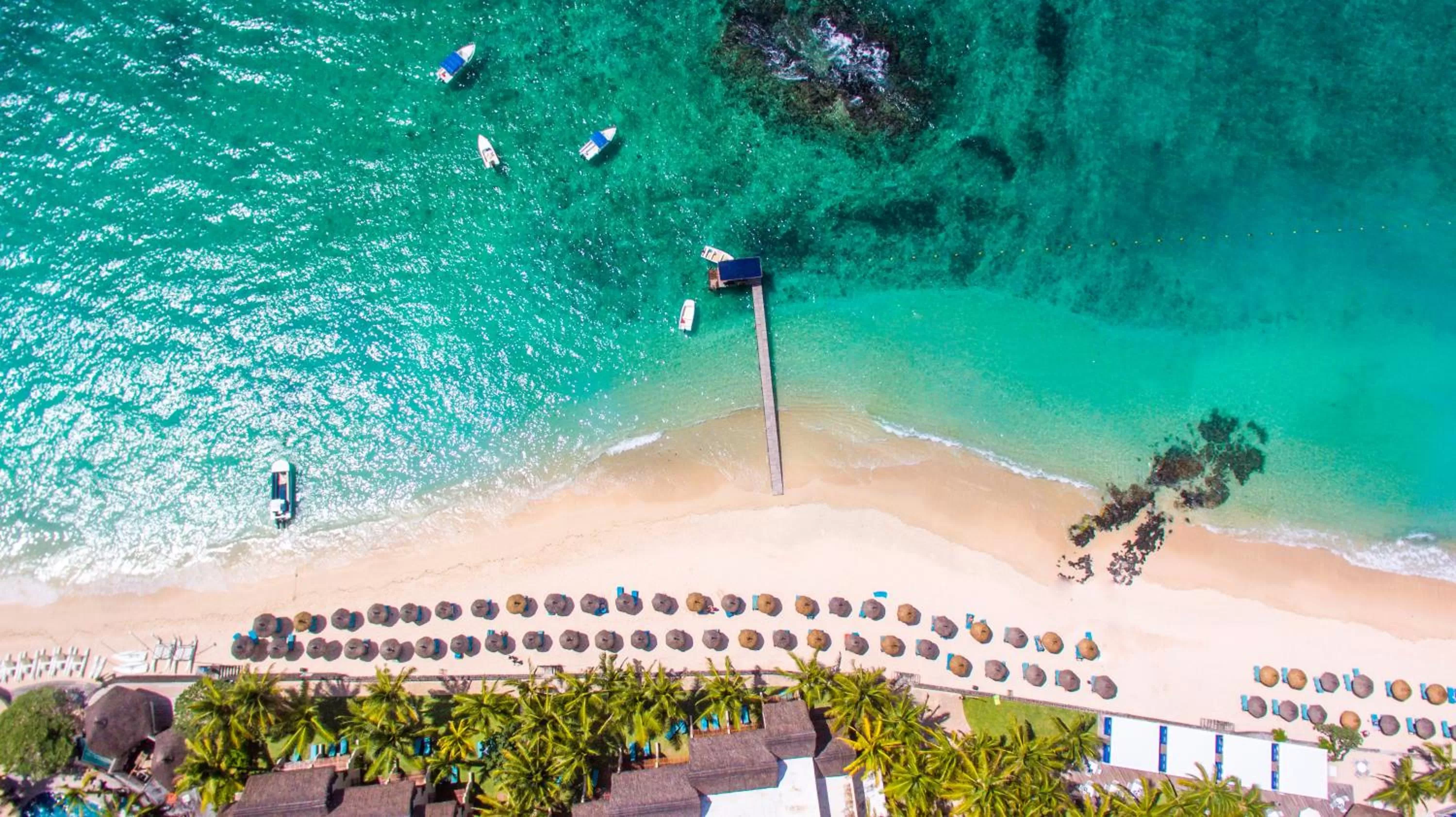 Bird's eye view in Constance Belle Mare Plage