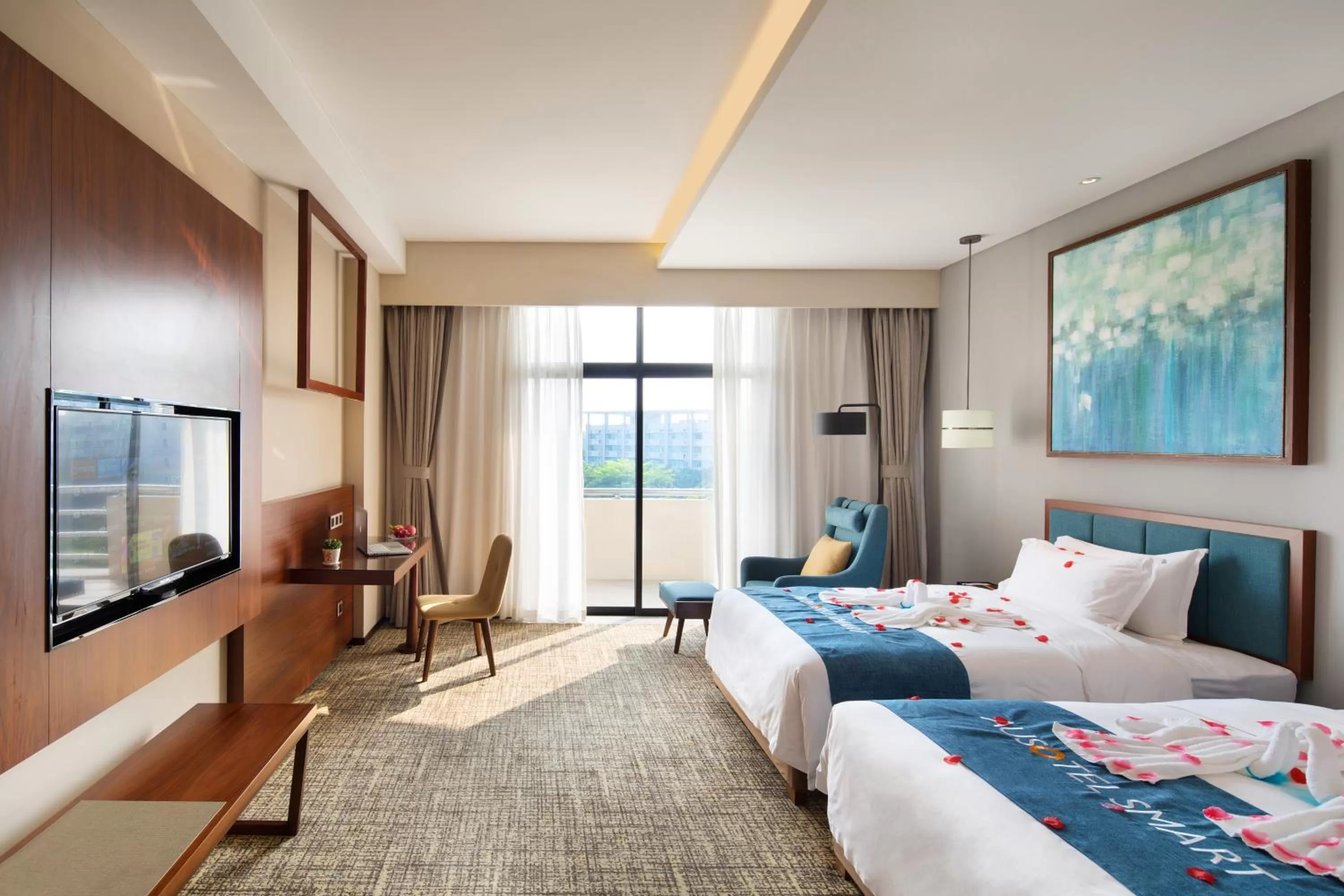 Photo of the whole room, Bed in Ausotel Smart Baiyun International Airport T2-Free 24-hour airport pick-up