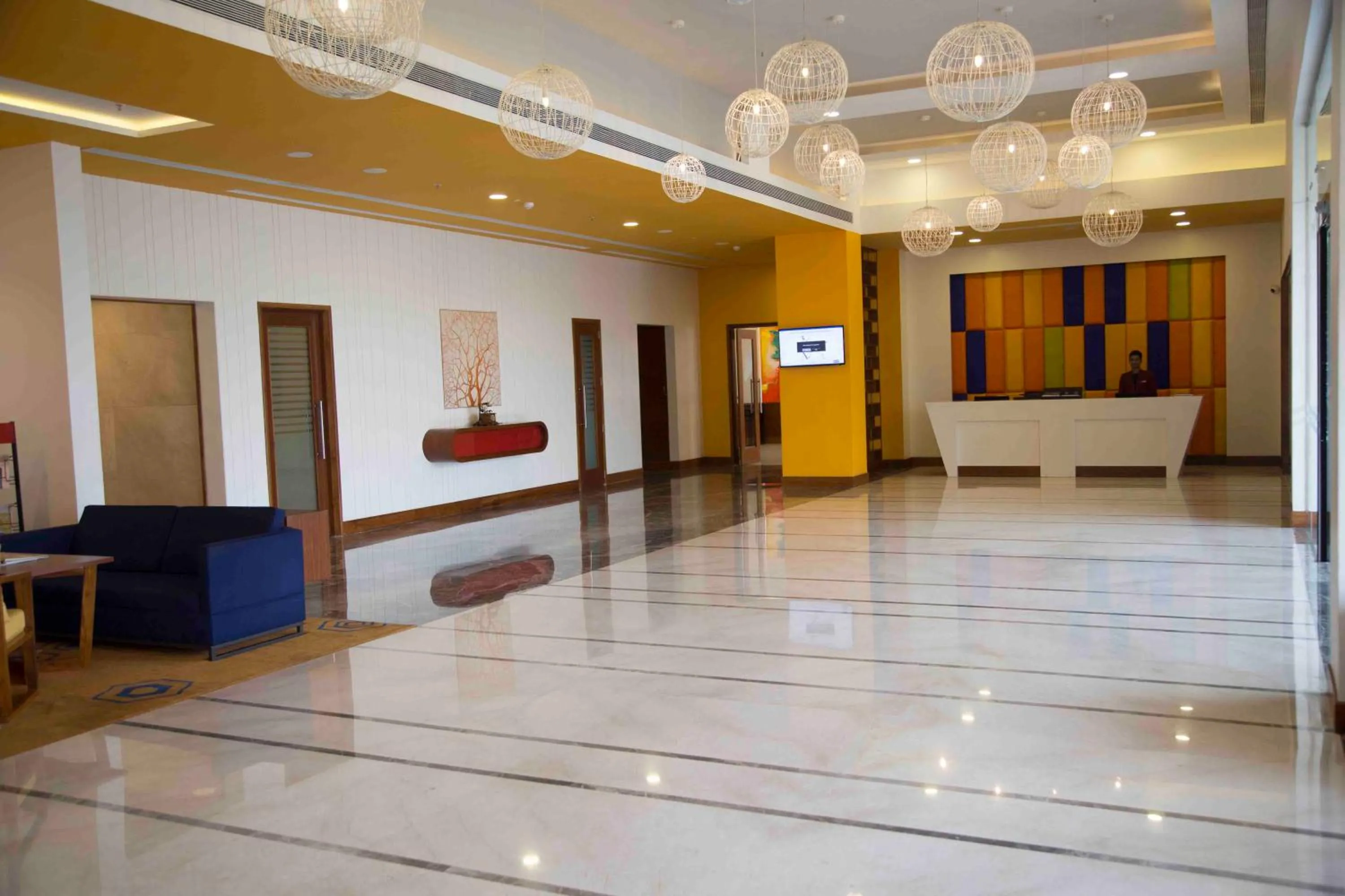 Lobby or reception in Kalyan Grand - a business hotel
