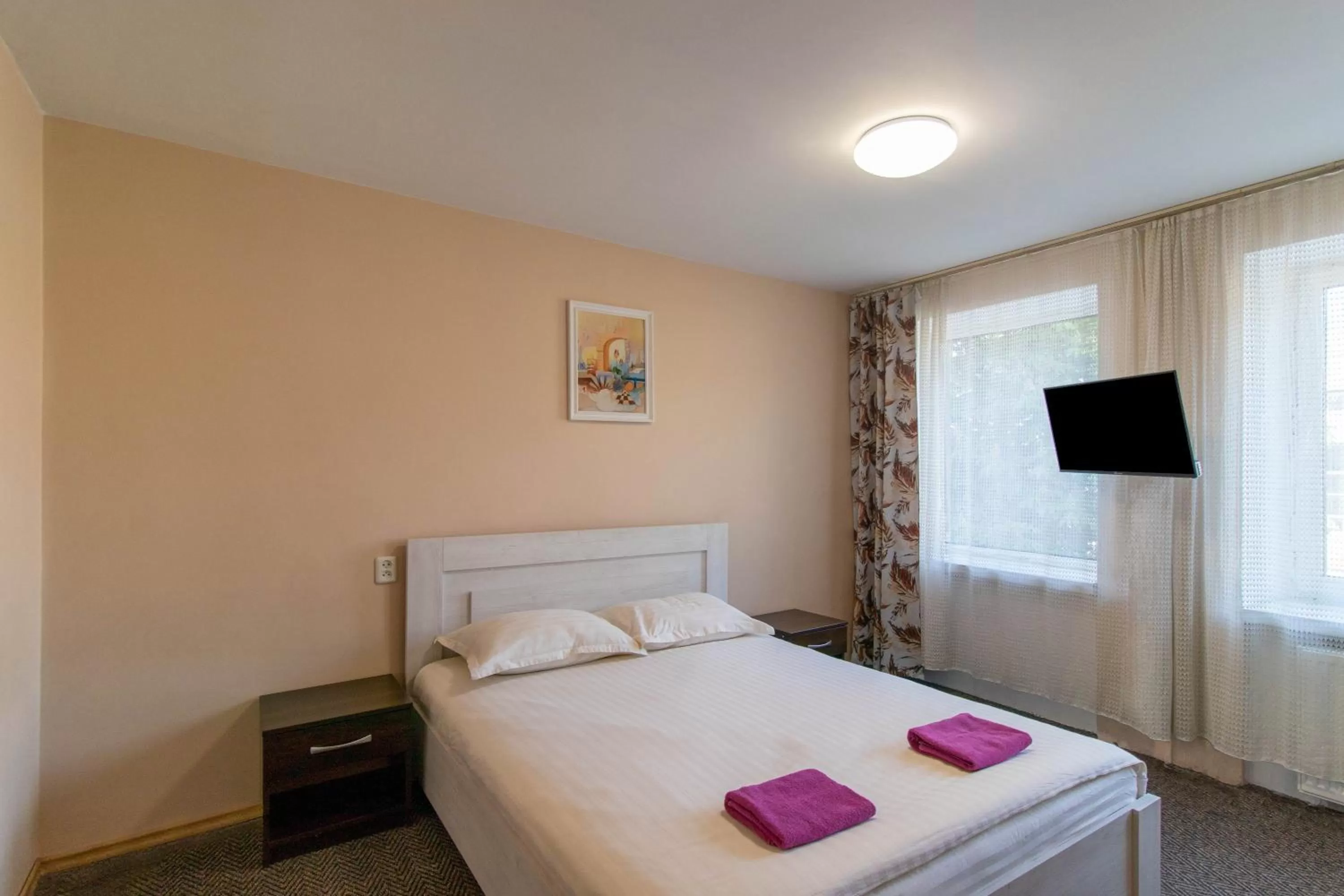 Bed in Dzukija Hotel