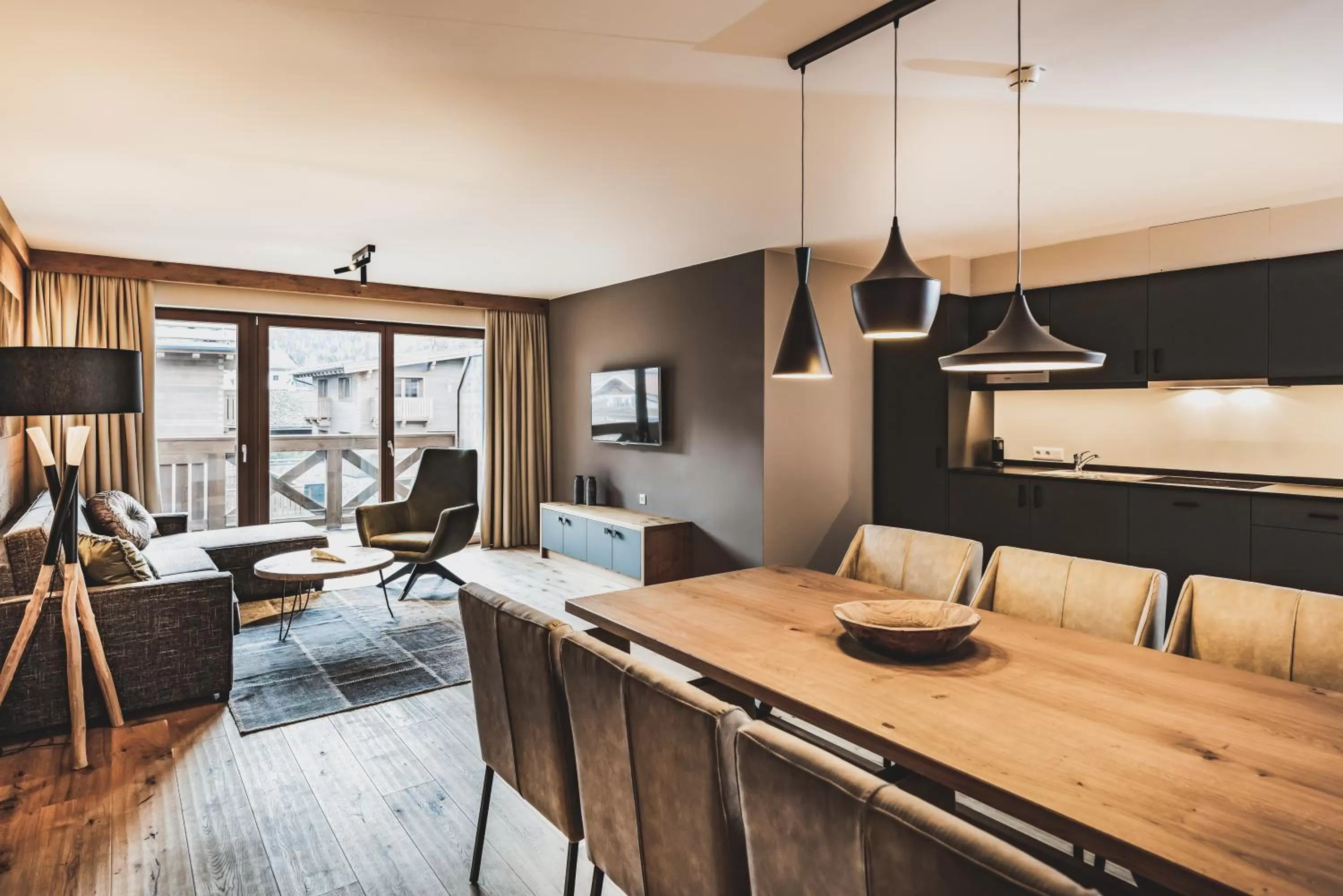 Dining area, Kitchen/Kitchenette in PURE Resort Ehrwald