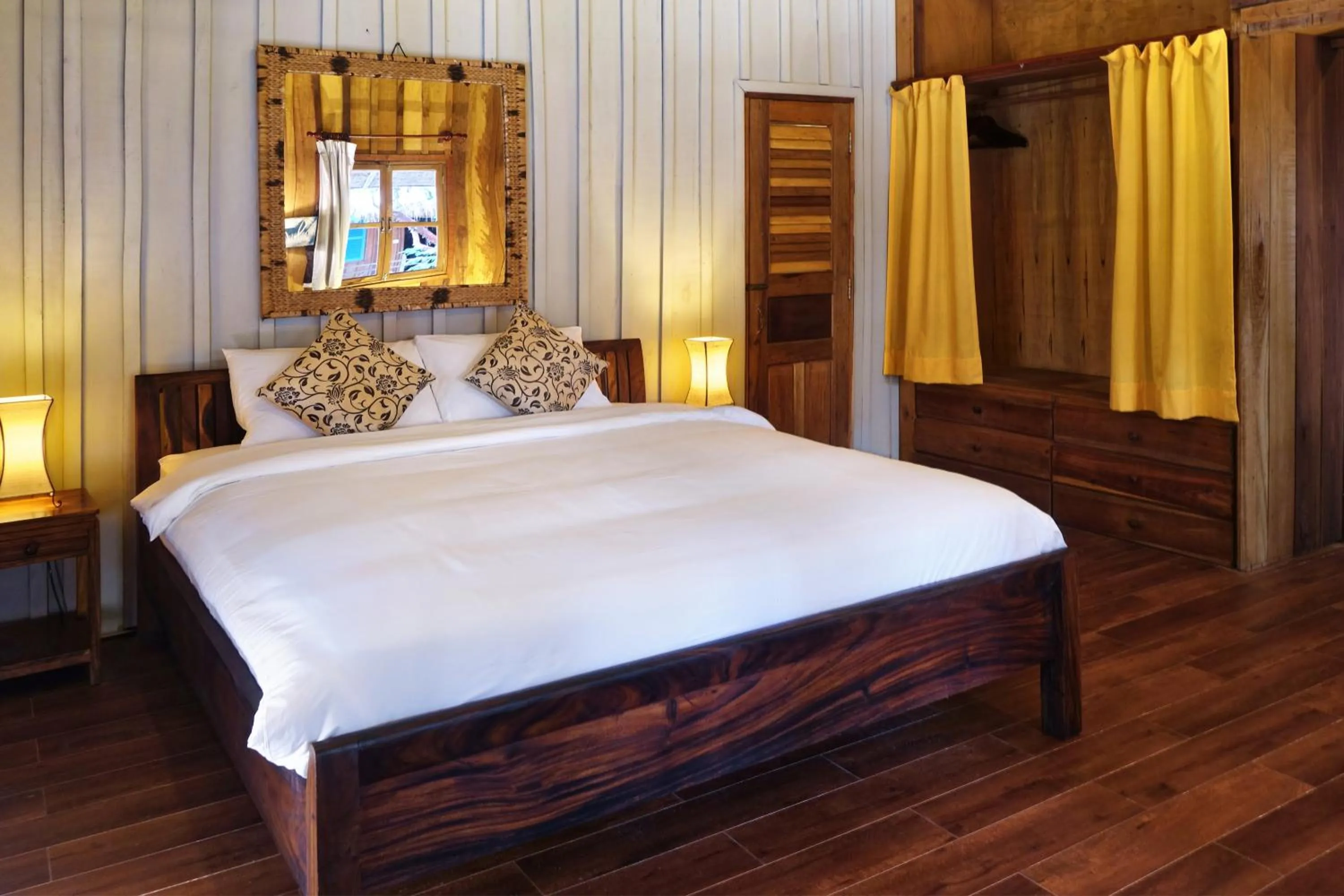 Bed in Sok San Beach Resort