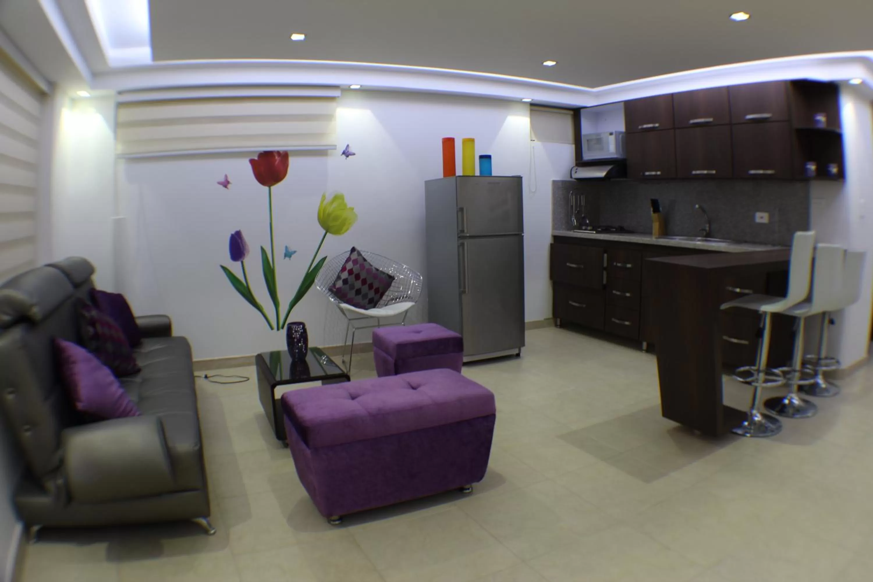 Kitchen or kitchenette, Seating Area in Sky Club Eco Hotel