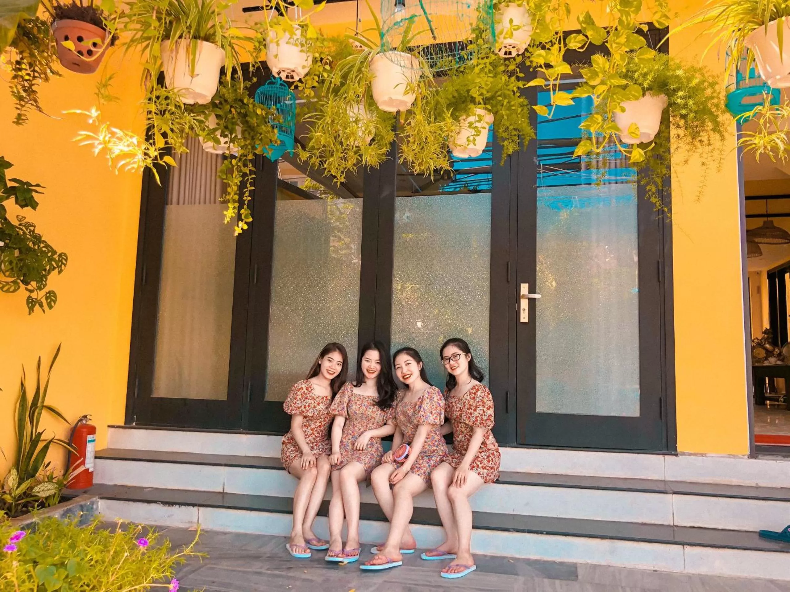 group of guests in hoi an center town