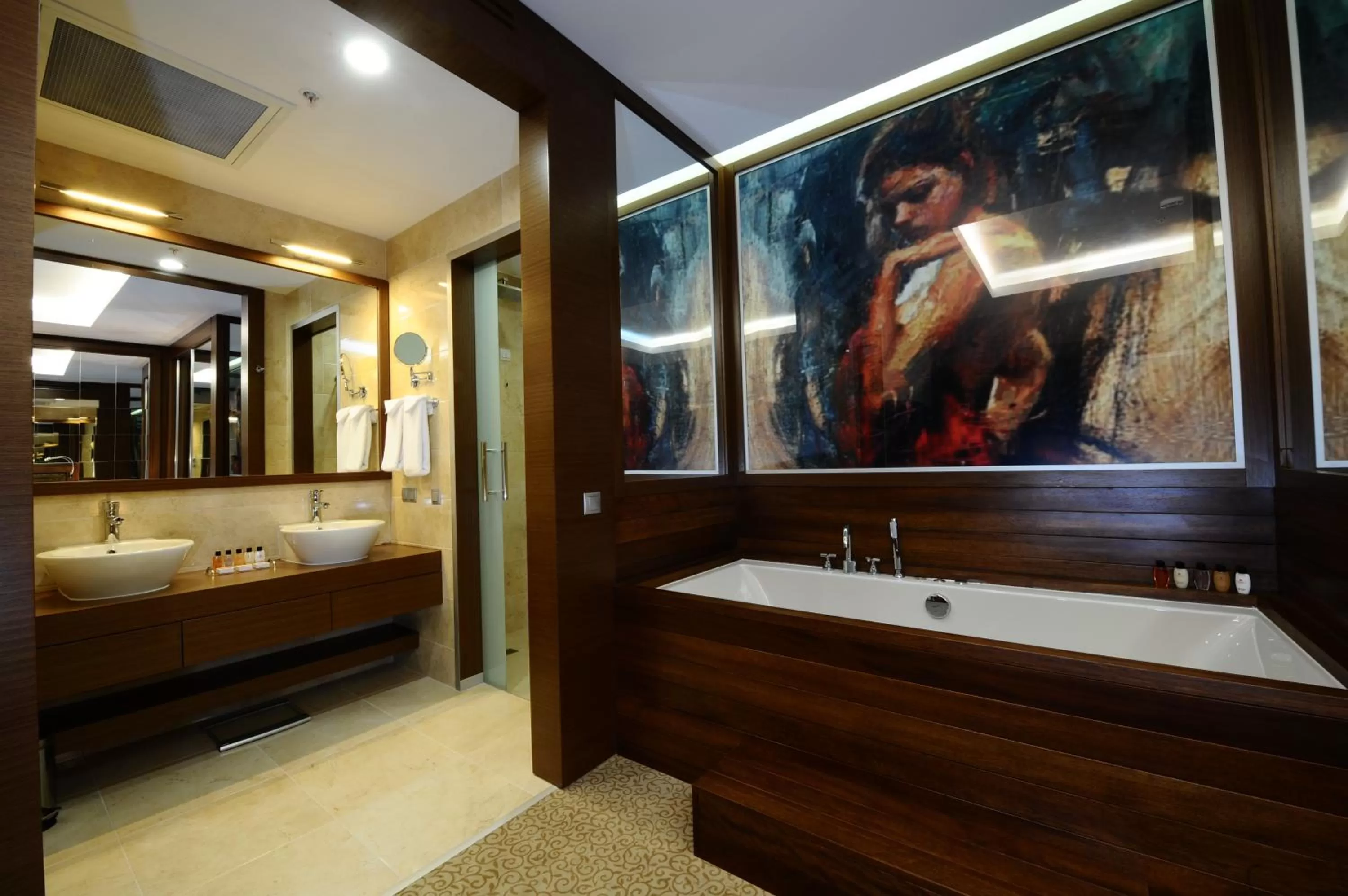 Bathroom, Bed in Ramada by Wyndham Podgorica