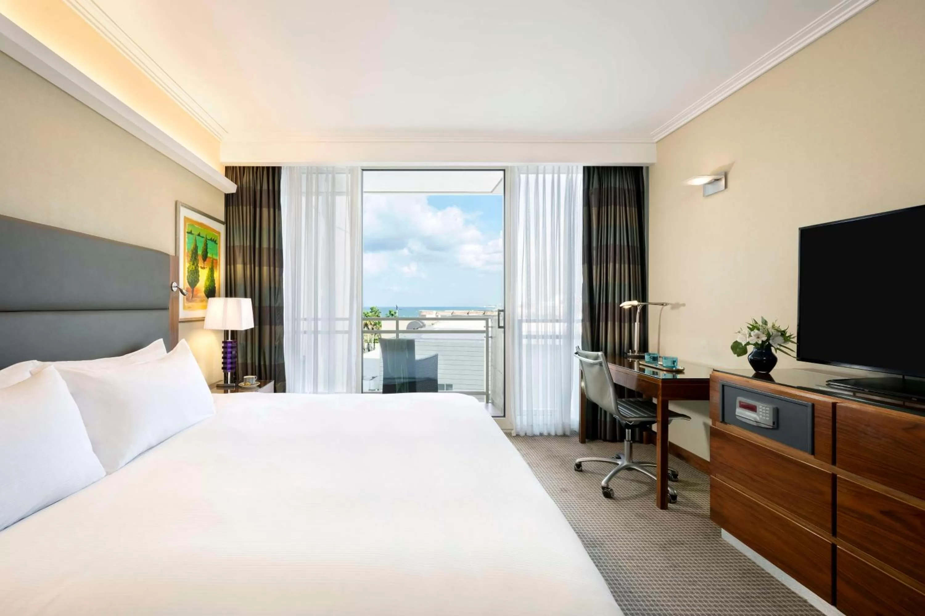 Bed in Hilton Tel Aviv Hotel