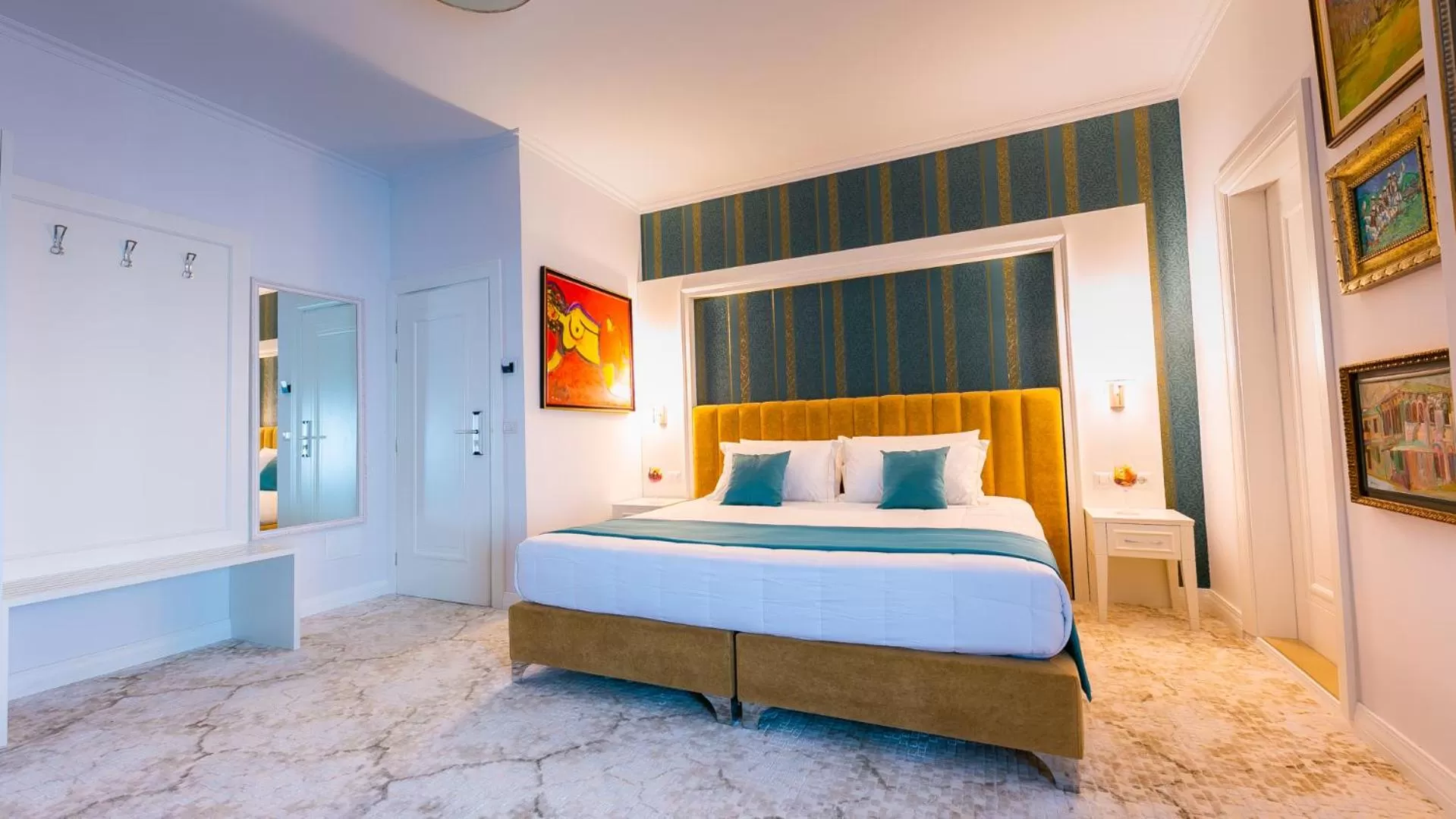 Bed in ART Hotel Tirana