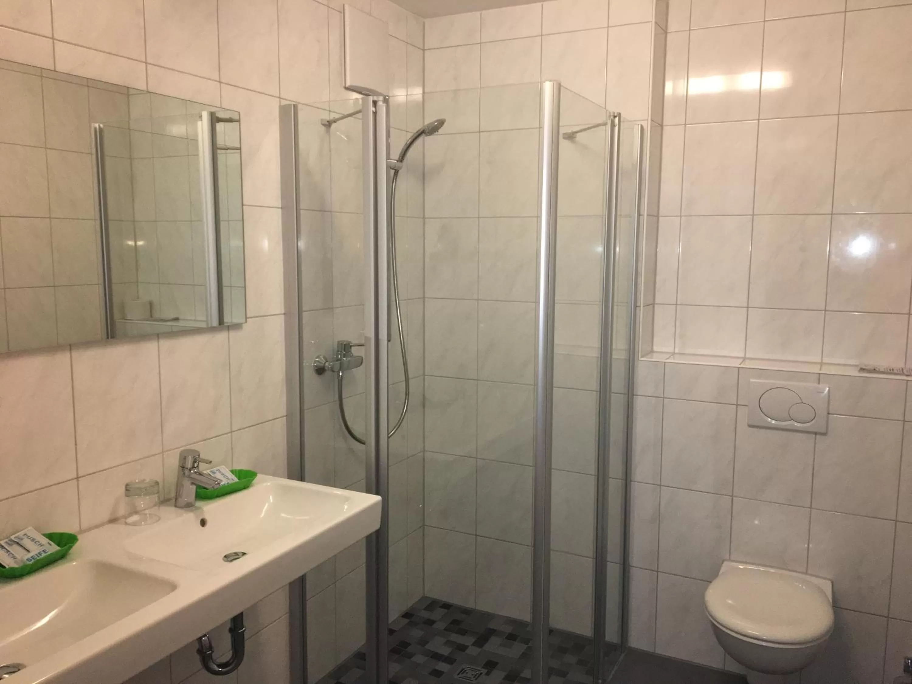 Shower, Bathroom in Motel Füssen im Allgäu