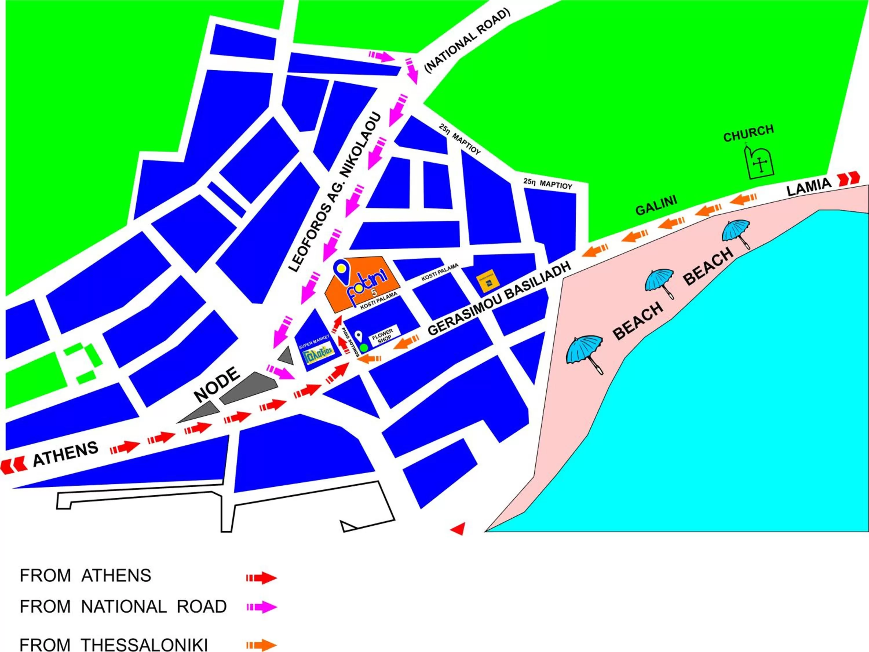 Location in Hotel Fotini