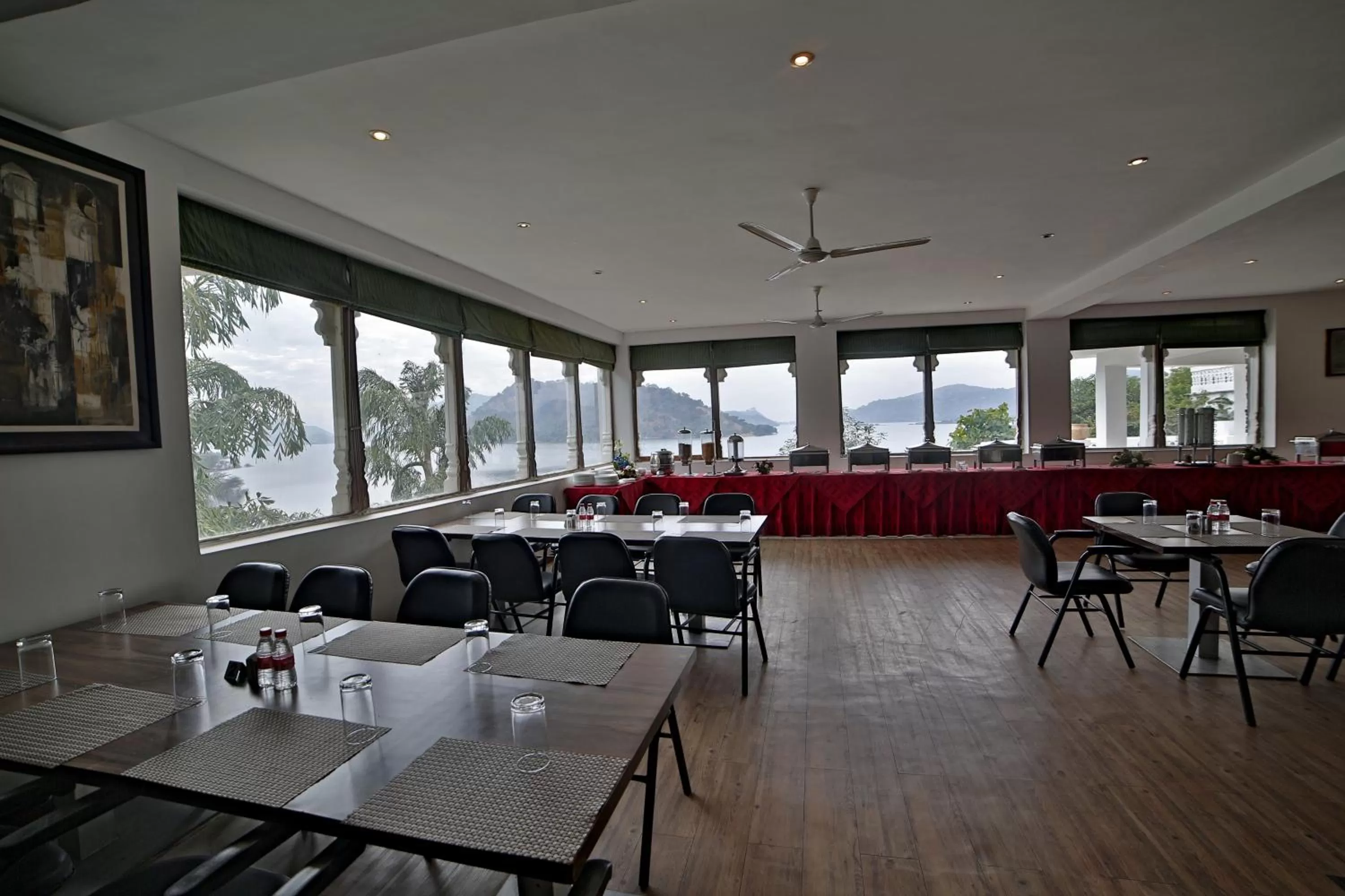 Dining area in Jaisamand Island Resort