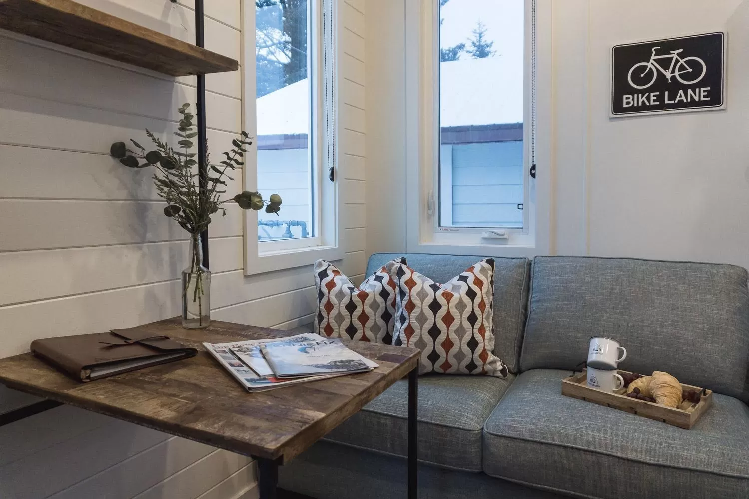 Seating area in Tiny Homes by Snow Valley Lodging