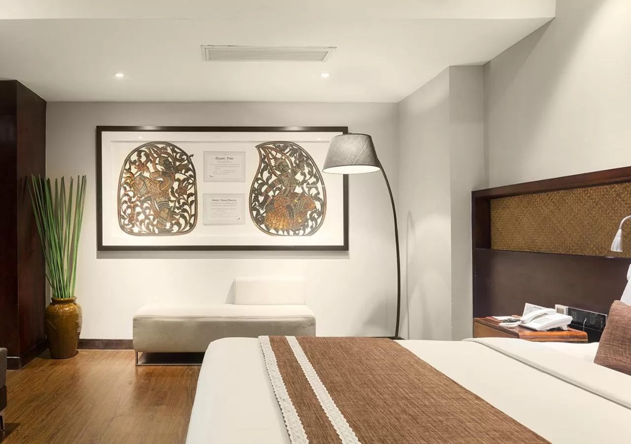 Bed in G Mekong Hotel Phom Penh