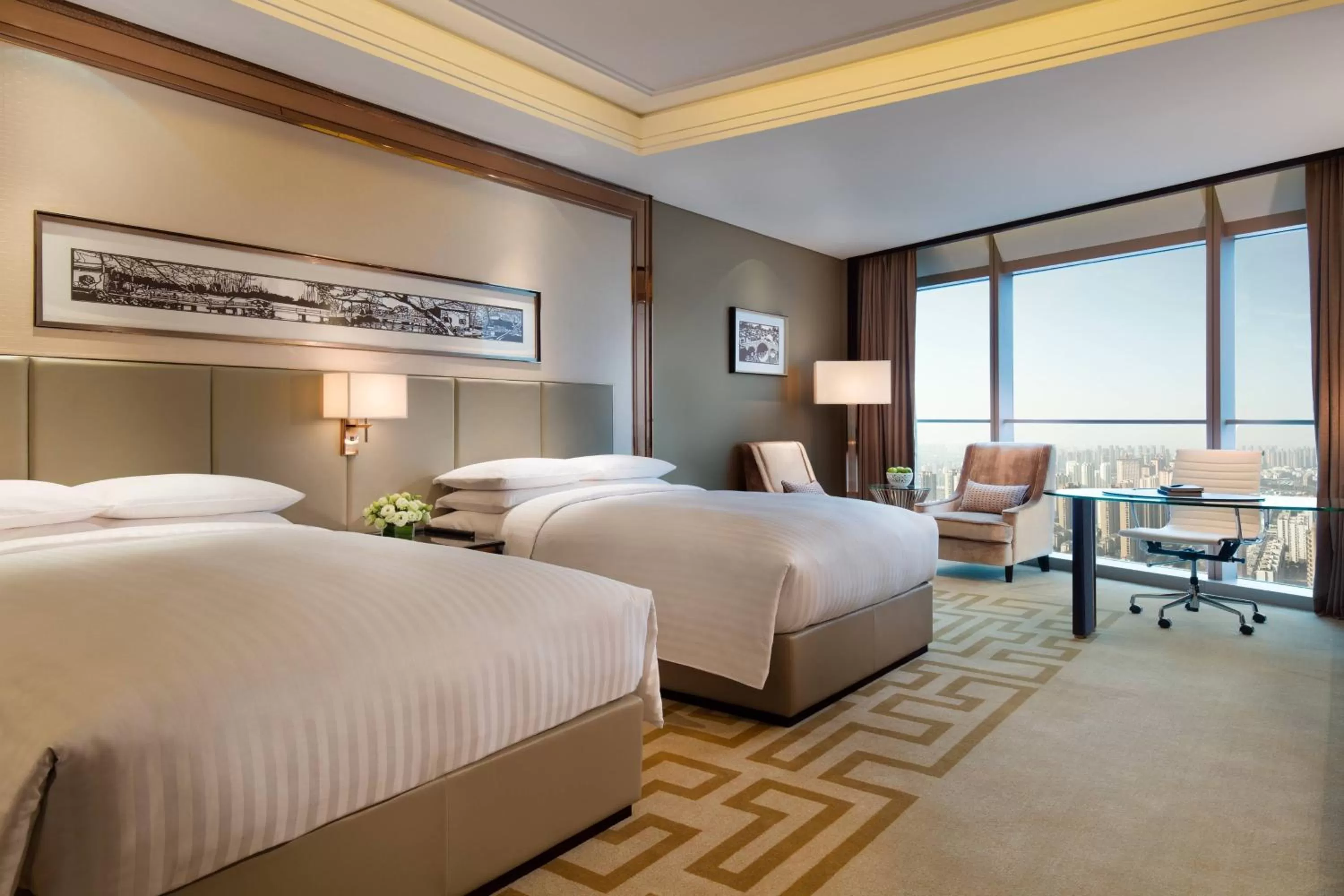 Photo of the whole room, Bed in Changzhou Marriott Hotel