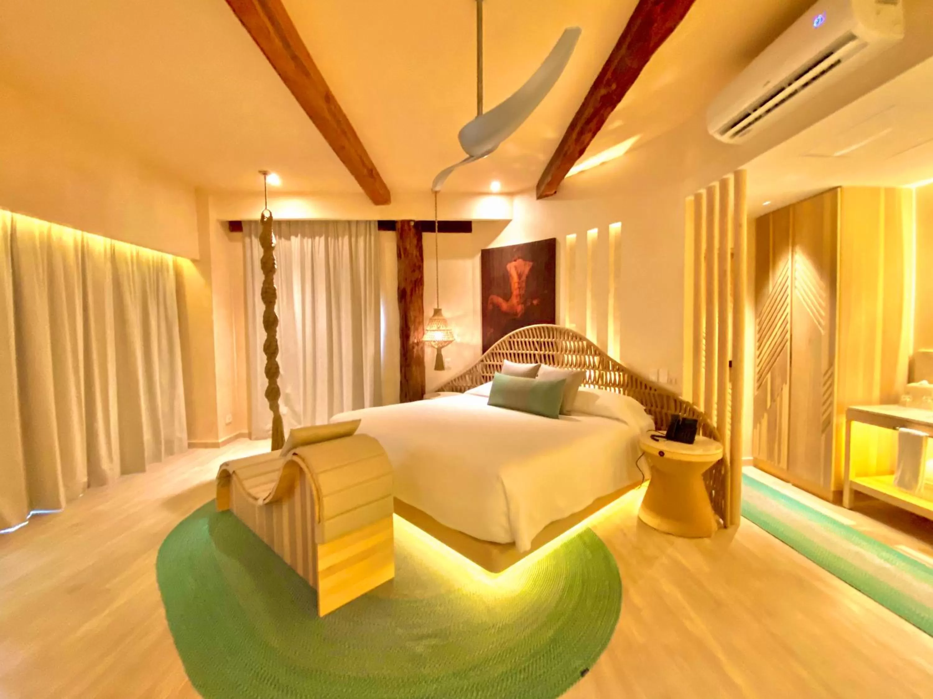 Bed in Hotel Shibari - Restaurant & Cenote Club