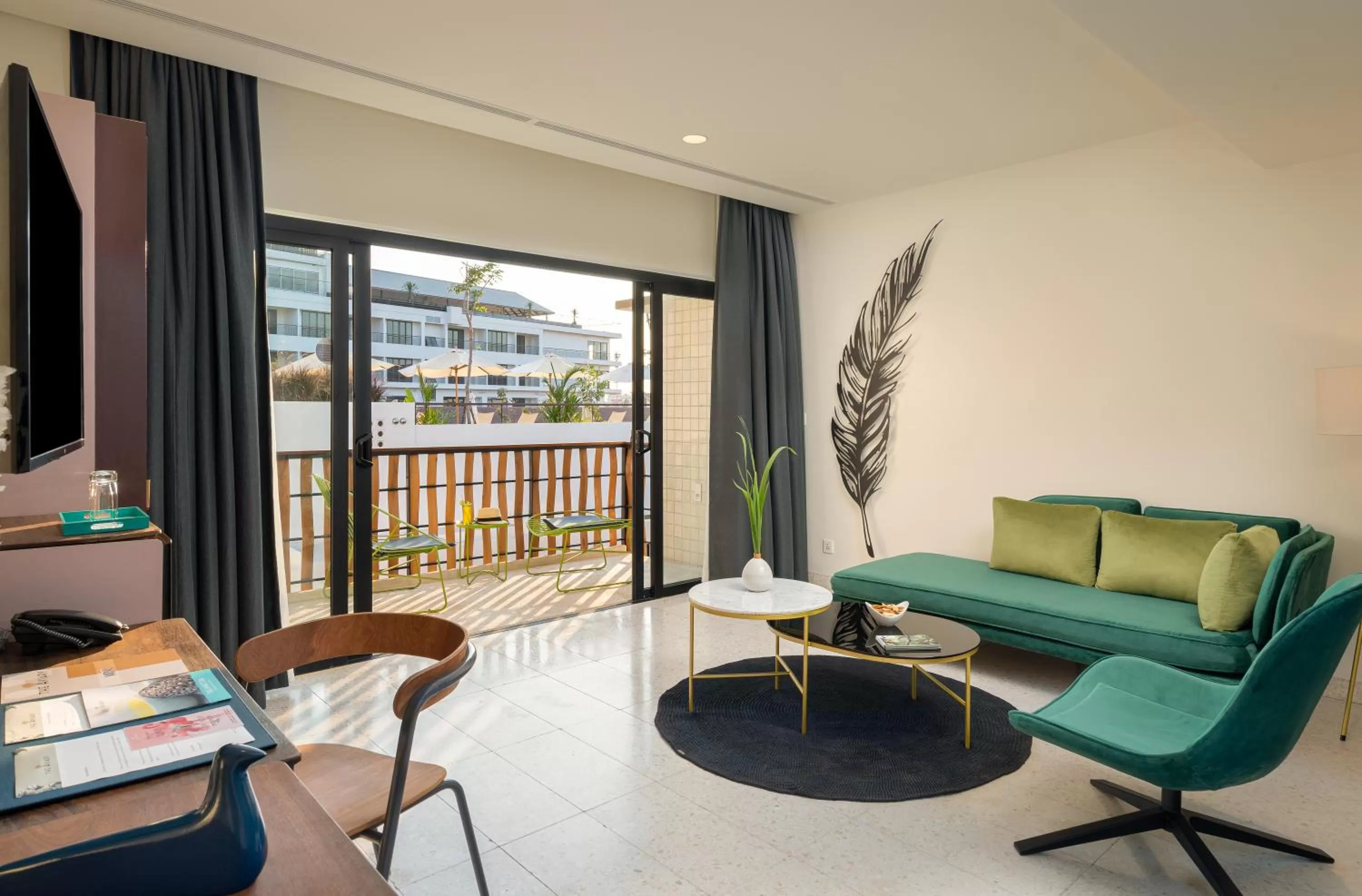 Seating area in The Aviary Hotel