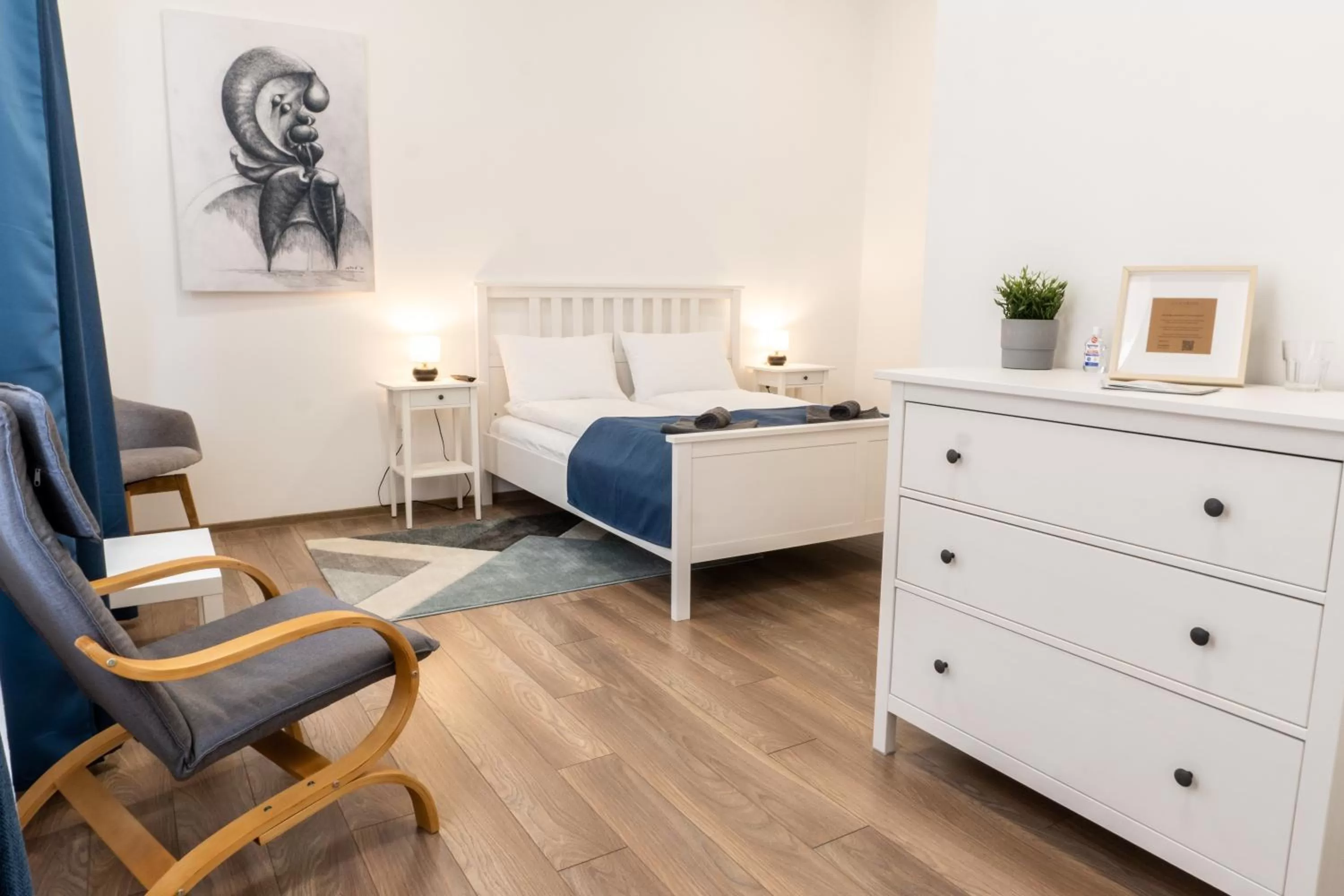 Bed in Zakarias Apartments