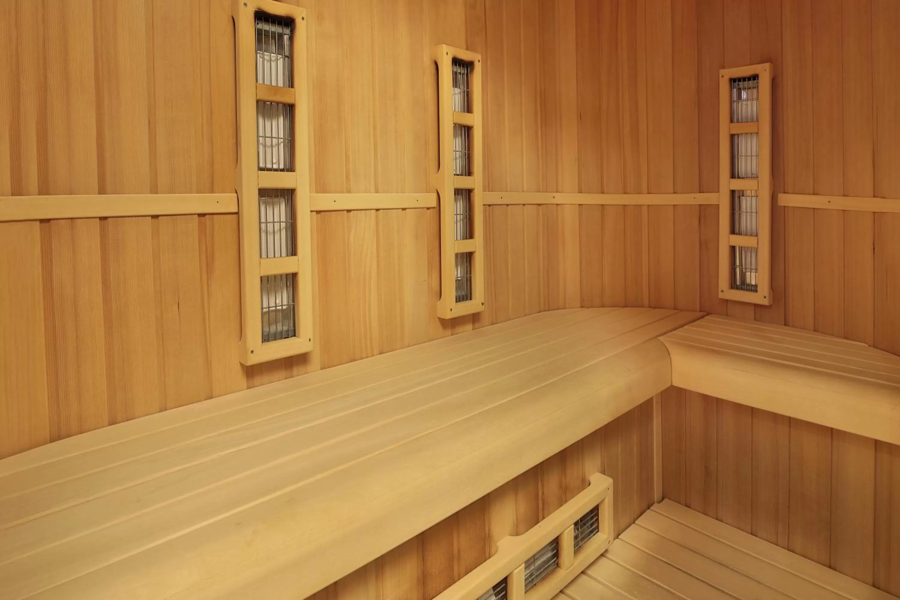 Sauna in Retro Riverside Wellness Resort