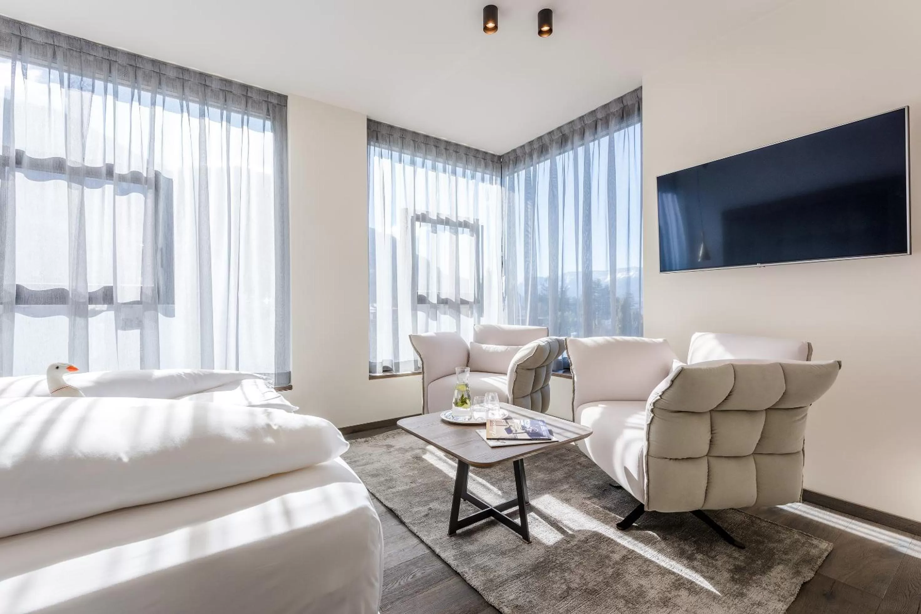 Shower, Bed in Hotel Ansitz Plantiz