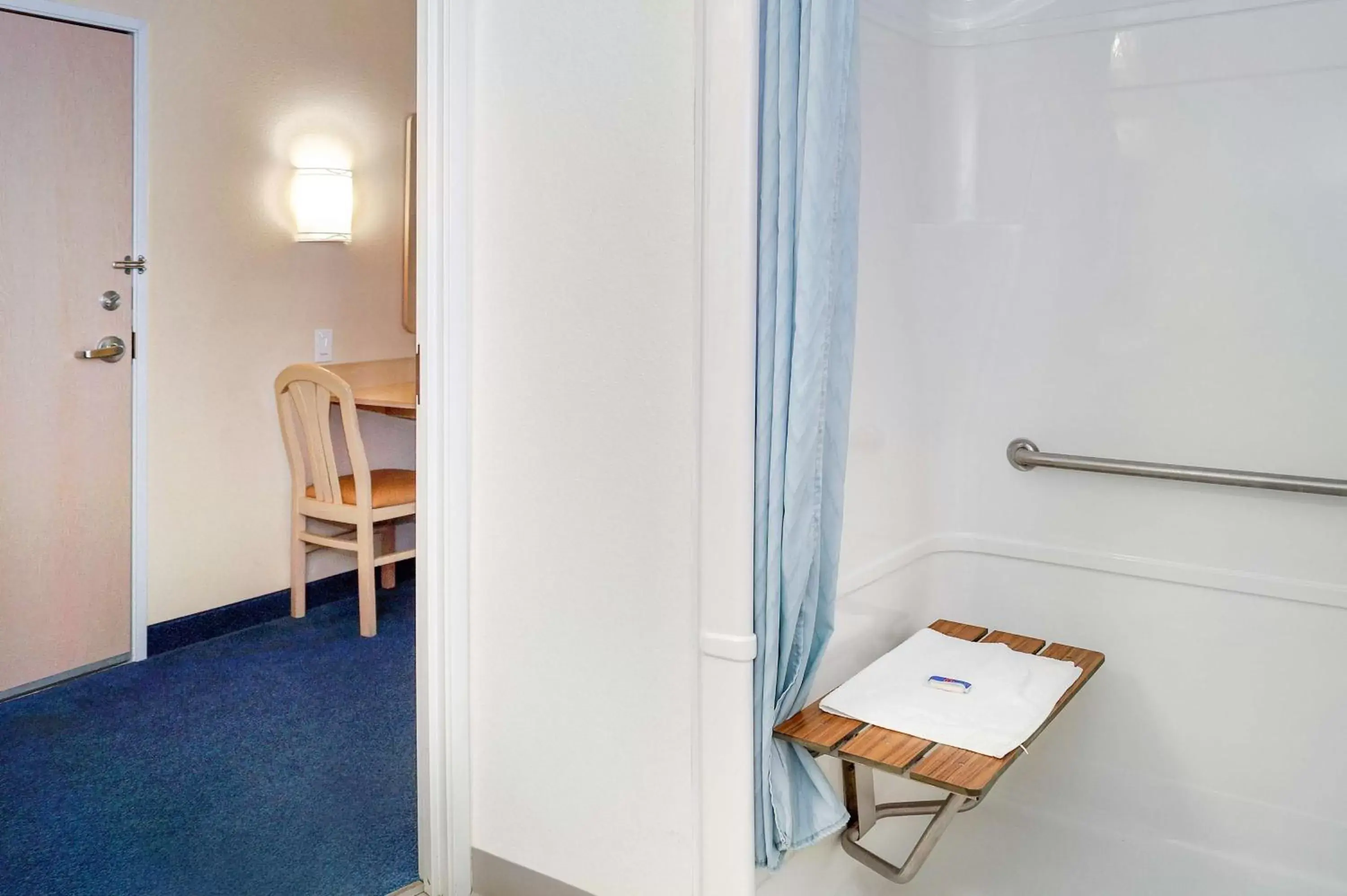 Queen Room - Disability Access - Roll in Shower in Motel 6-Peterborough, ON Queen Room - Disability Access - Roll in Shower in Motel 6-Peterborough, ON