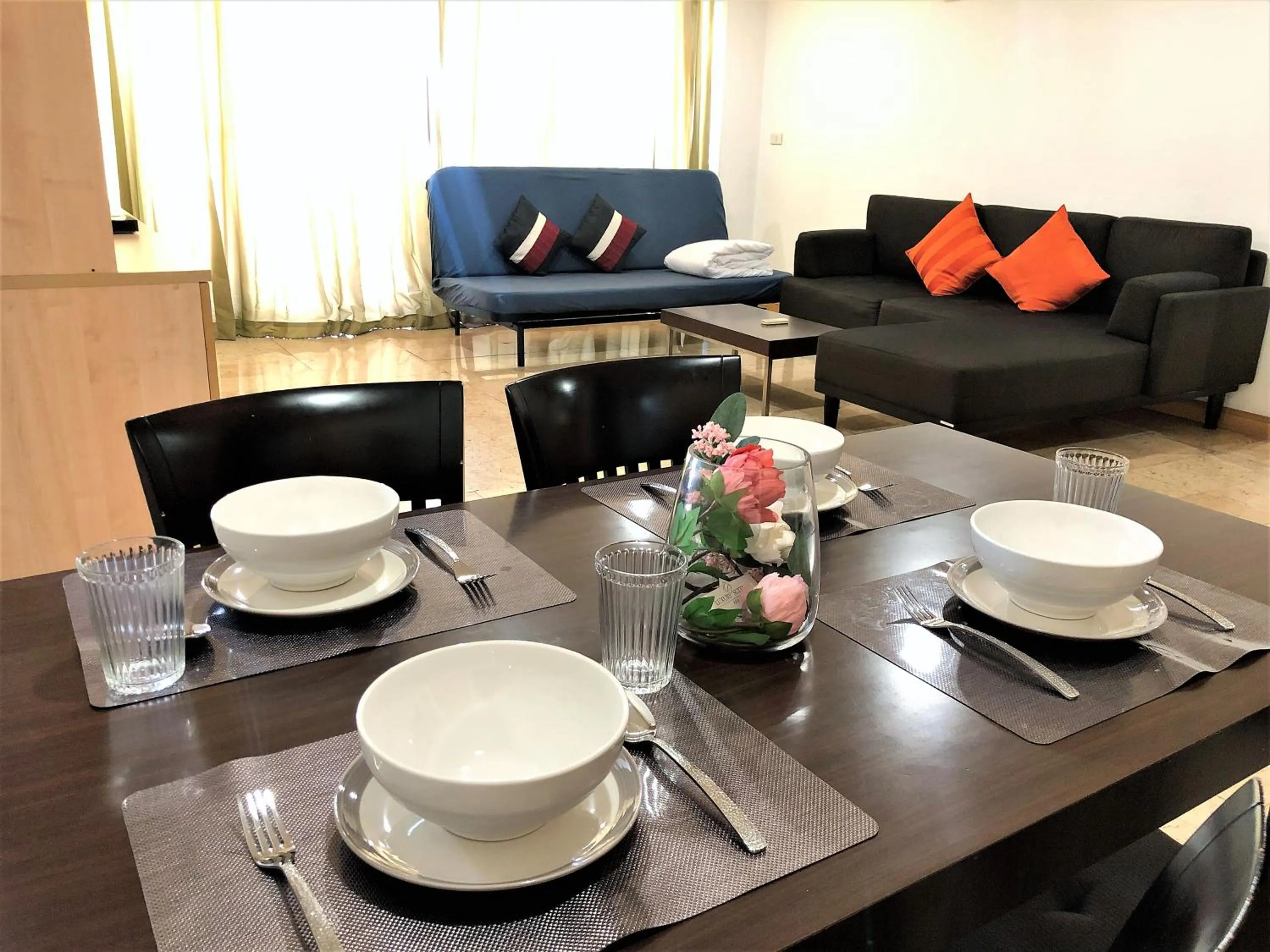 Living room, Dining Area in Twin Peaks Sukhumvit Suites