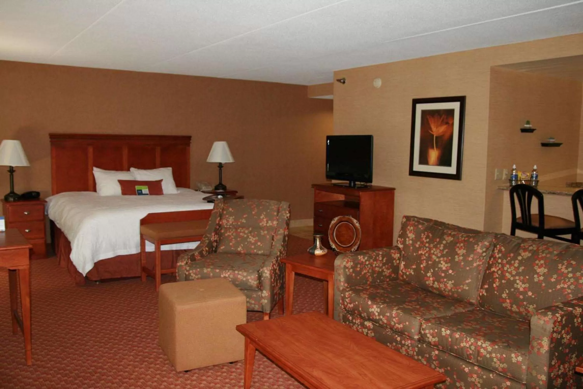 Living room, Bed in Hampton Inn East Peoria