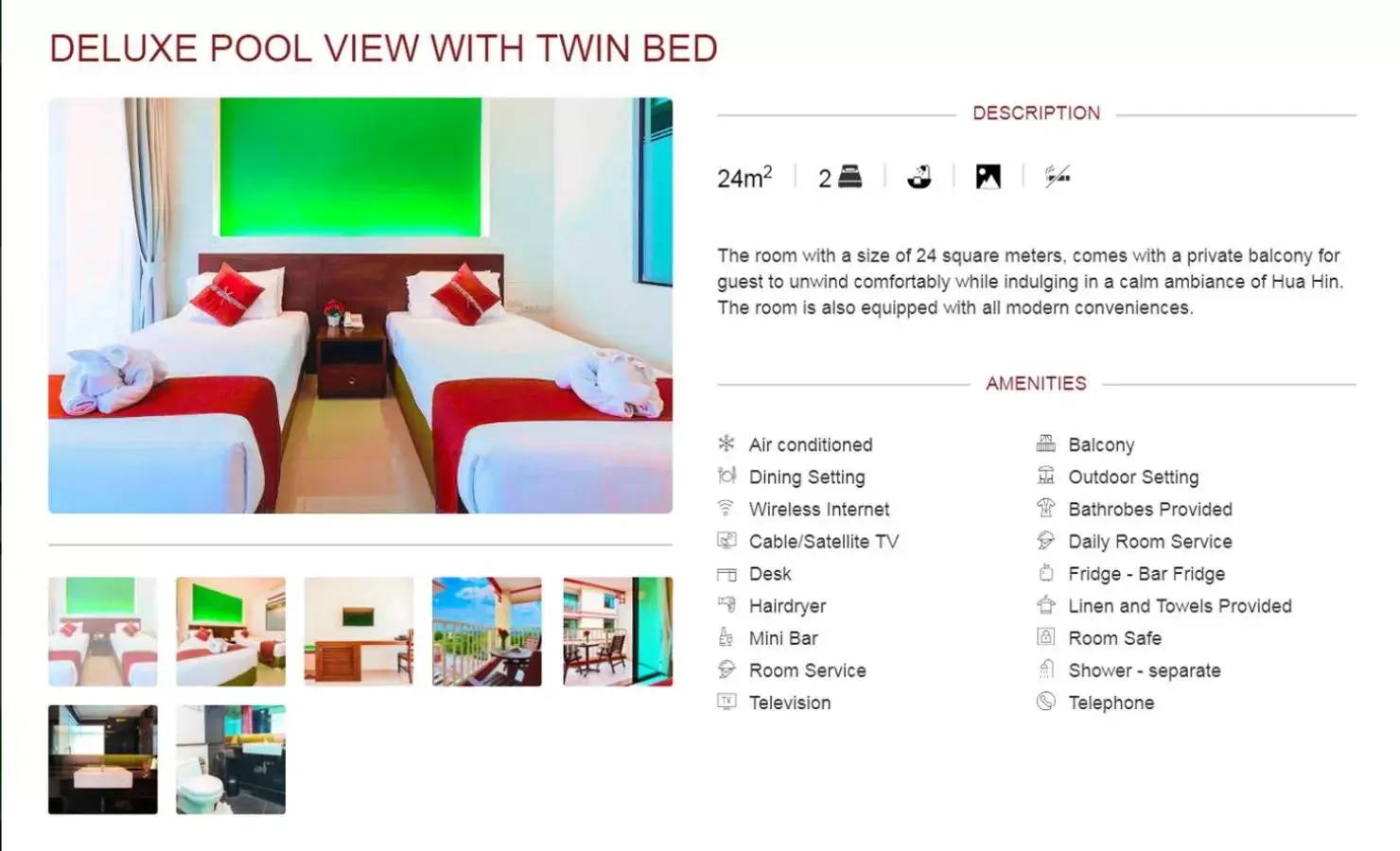 Twin Room with Pool View in Kiang Haad Beach Hua Hin Twin Room with Pool View in Kiang Haad Beach Hua Hin