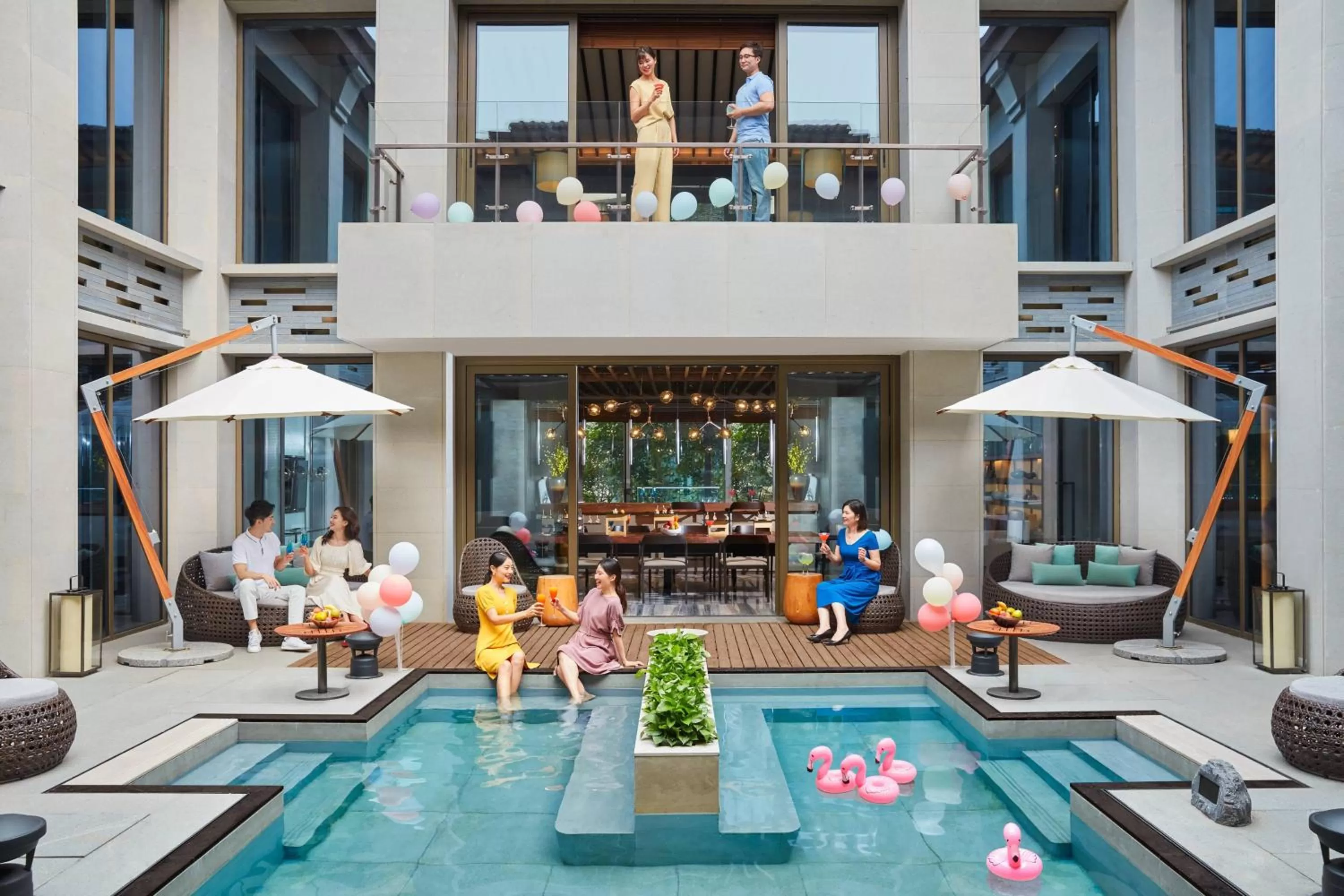 Swimming pool in Beijing Marriott Hotel Changping