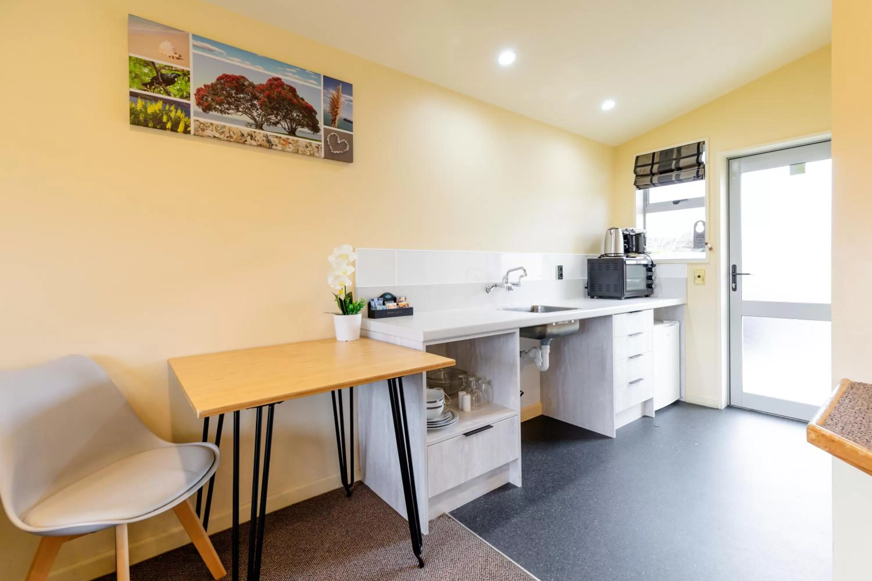 Kitchen or kitchenette in Alpine View Motel