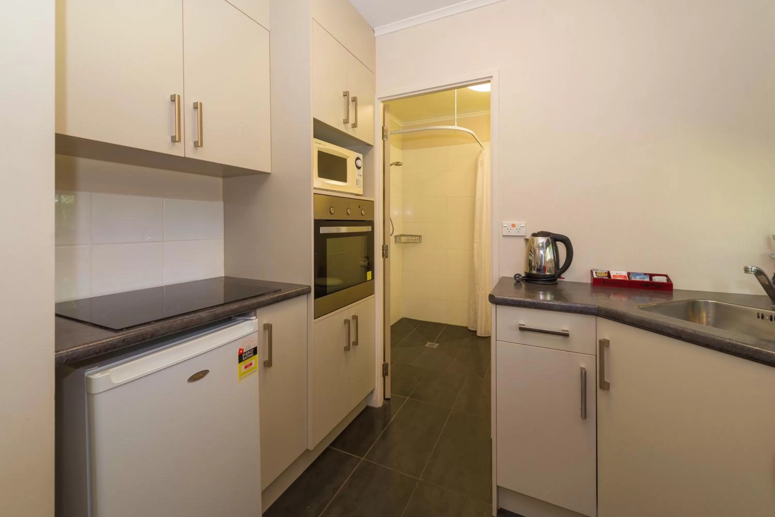 Kitchen or kitchenette in Red Rock Thermal Motel - Mineral Pool