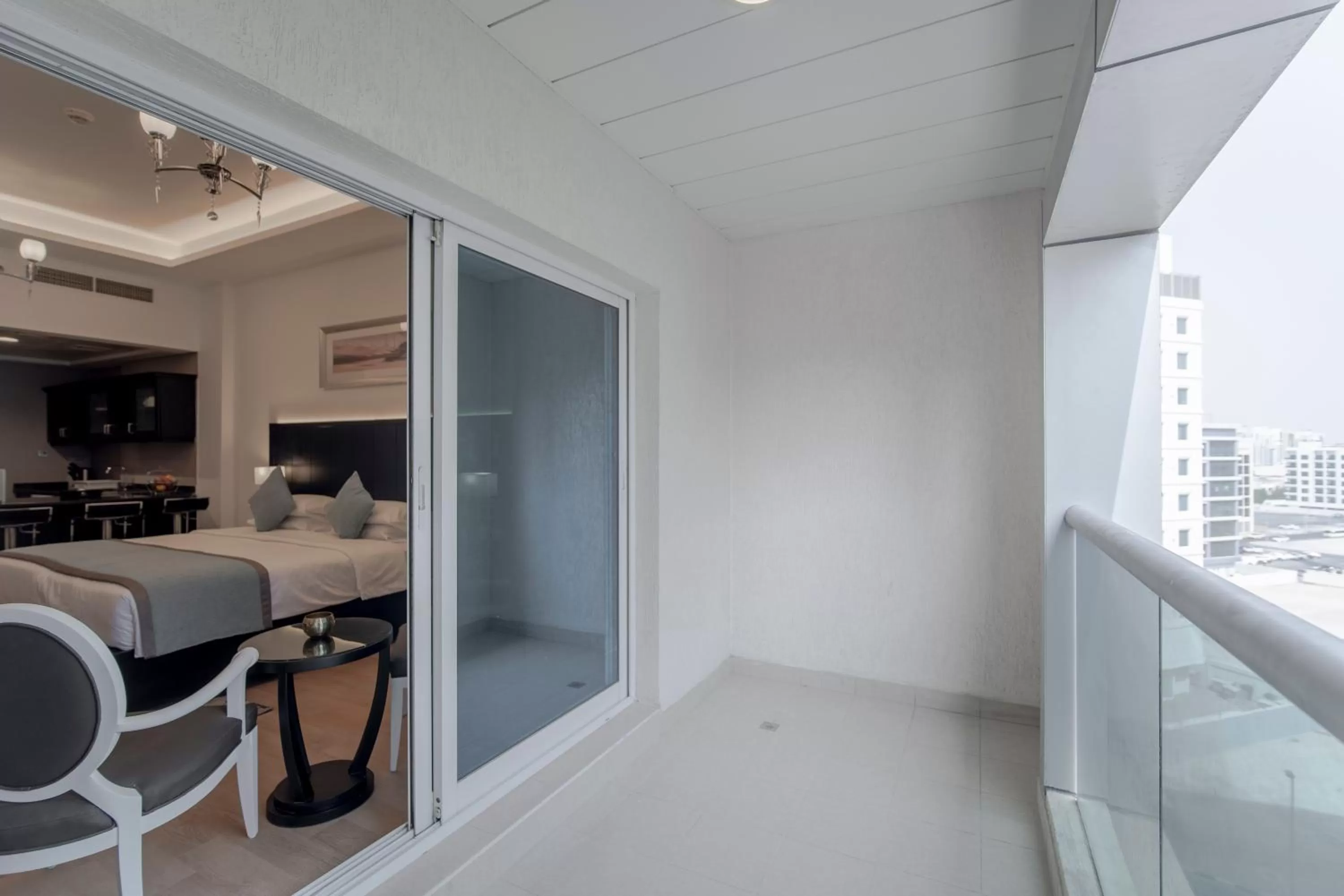 Balcony/Terrace in Rose Garden Hotel Apartments - Al Barsha, Near Metro Station