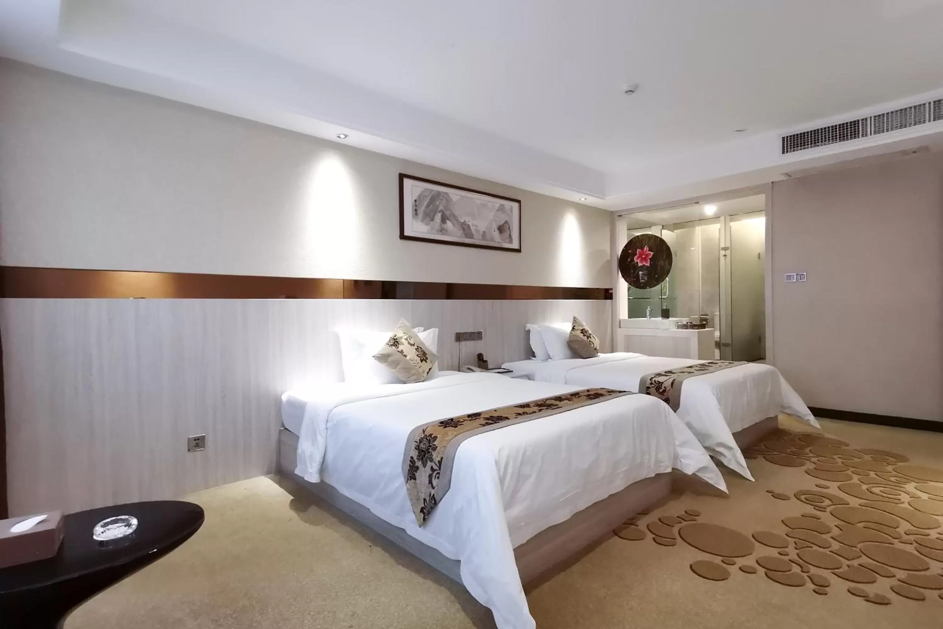 Living room, Bed in Paco Hotel Tianhe Coach Terminal Metro Satation Guangzhou-Free Shuttle Bus for Canton Fair