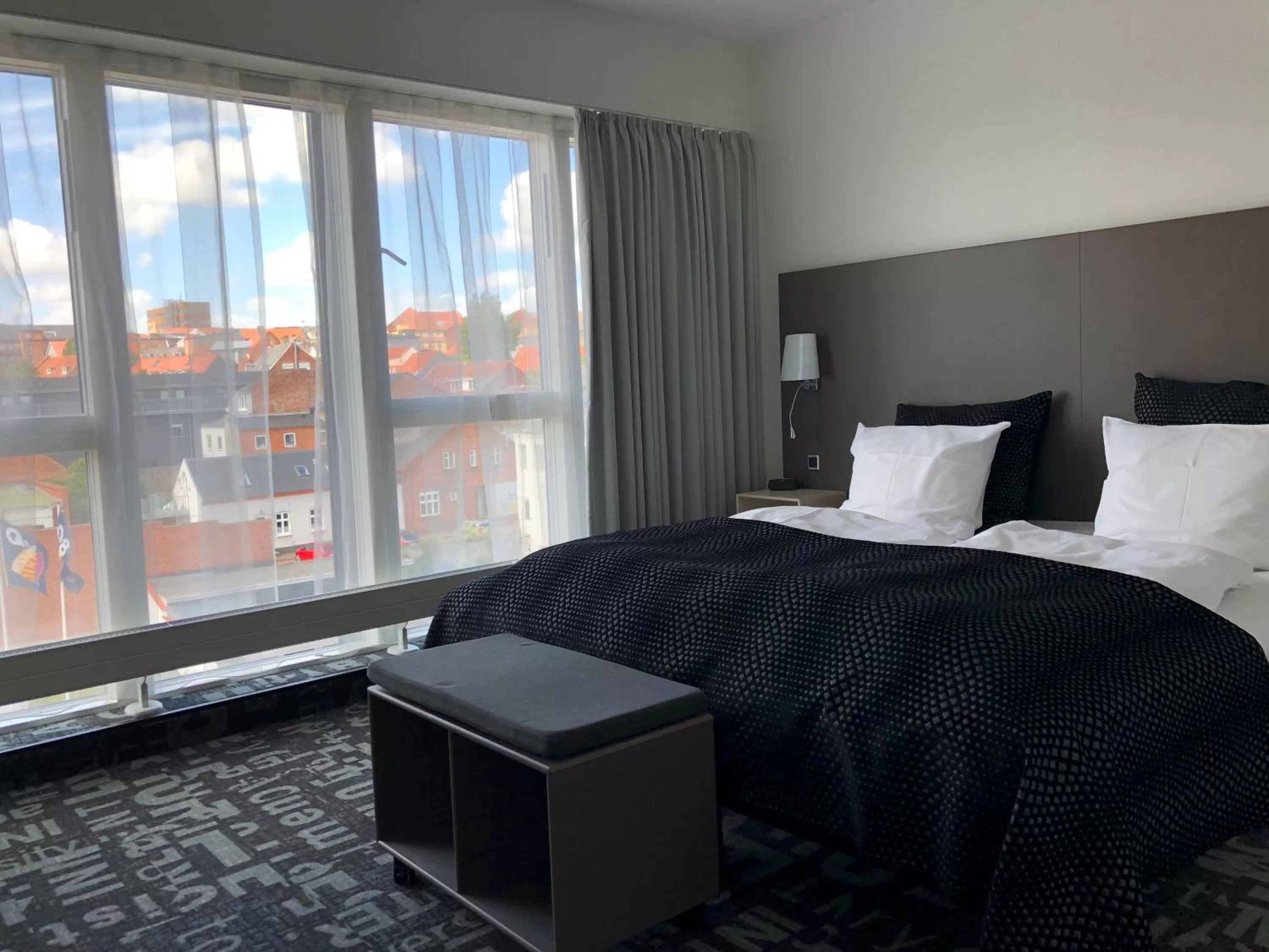 Bed in Hotel Skivehus