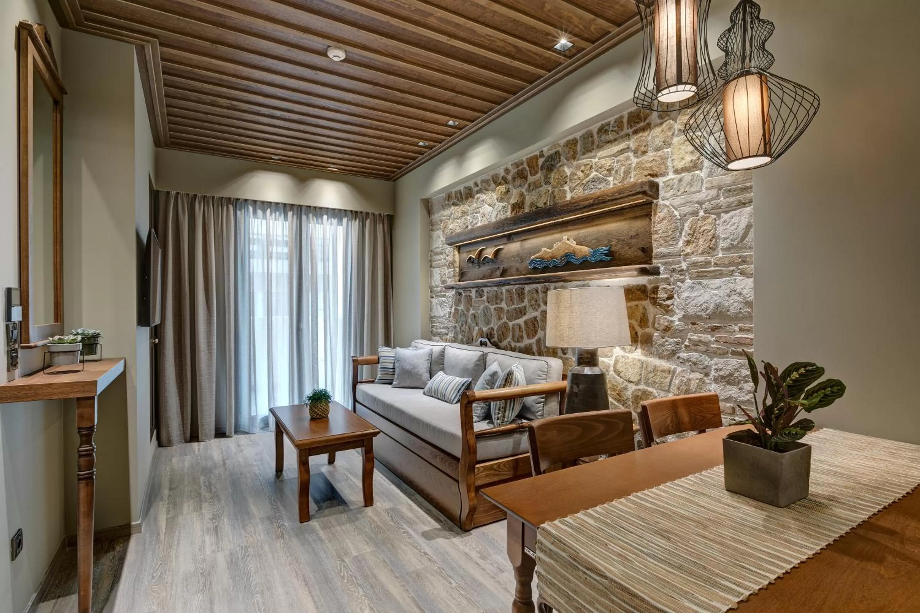 Seating area in Estia Boutique Apartments