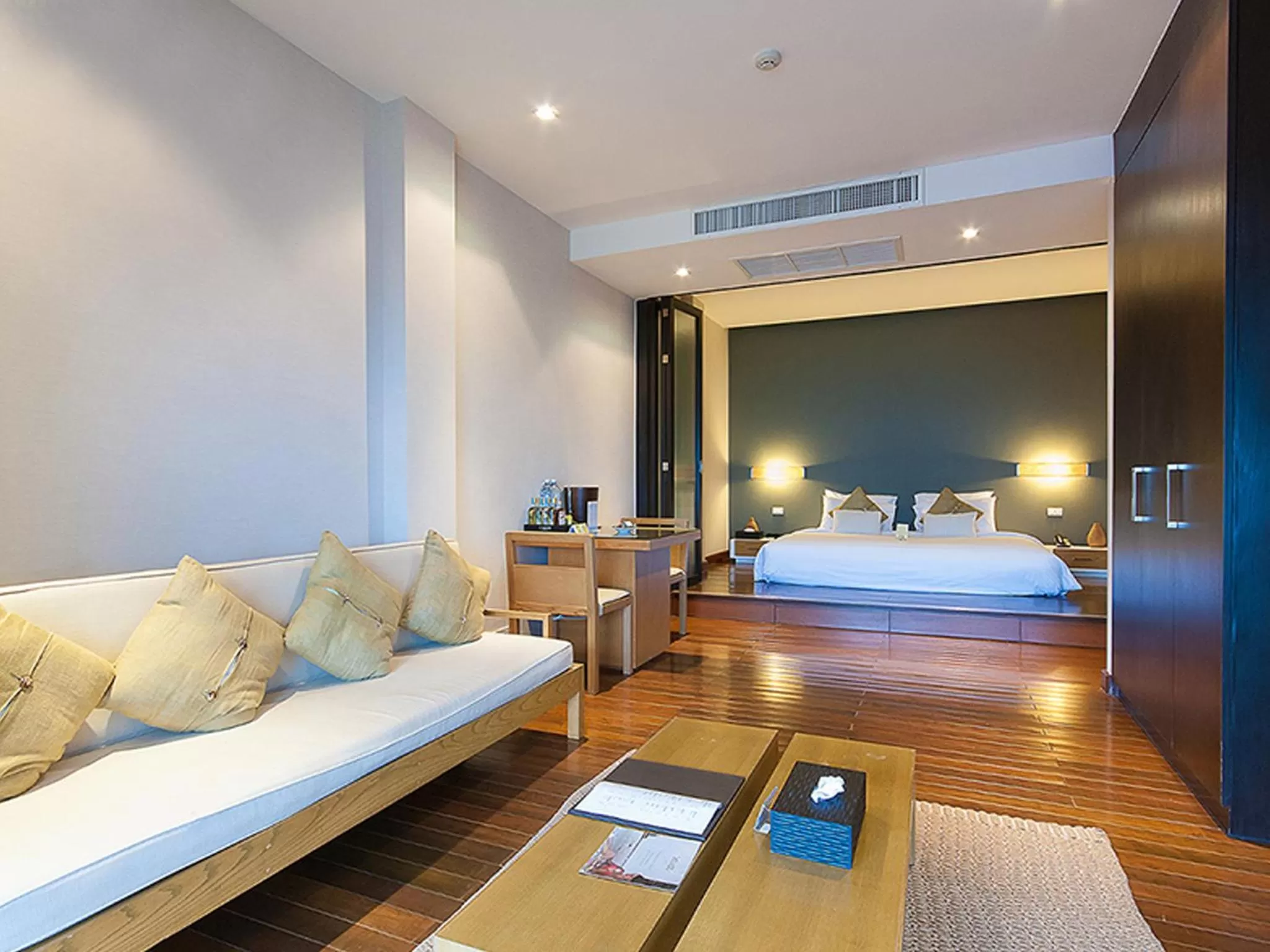 Living room, Bed in The Sea Koh Samui Resort and Residences by Tolani