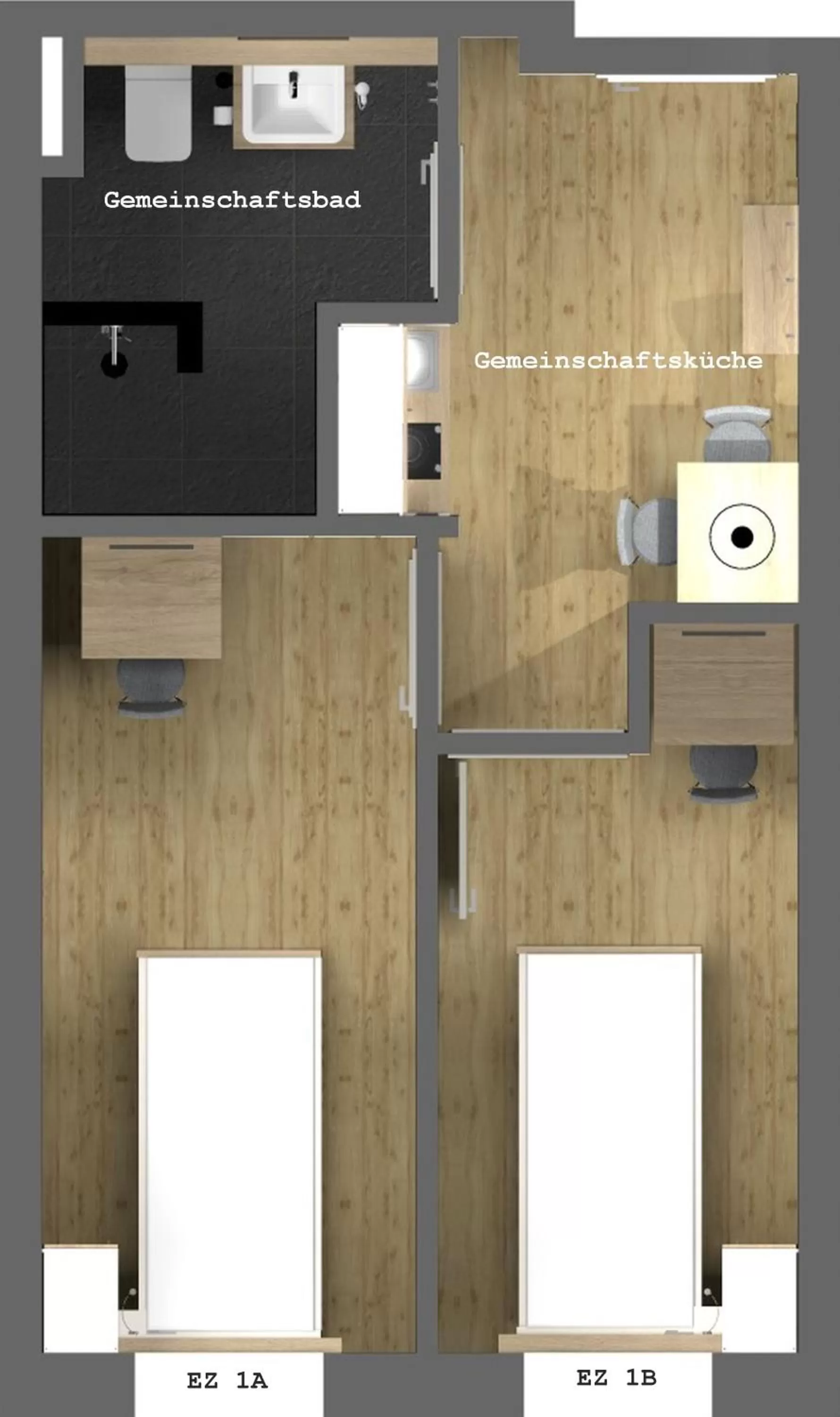 Photo of the whole room, Floor Plan in easy sleep Apartmenthotel